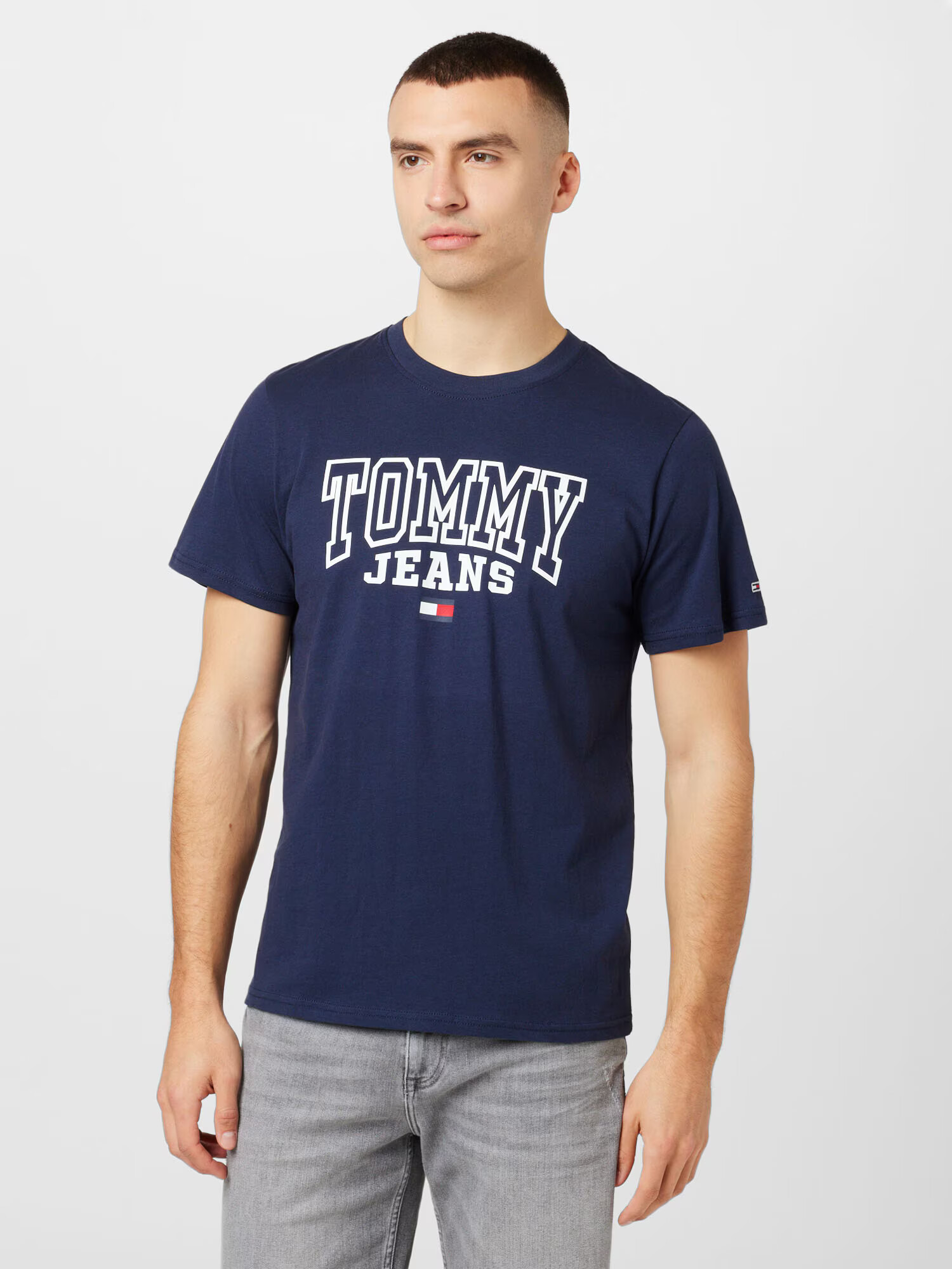 Tommy Jeans Majica mornarska / bela - Pepit.si