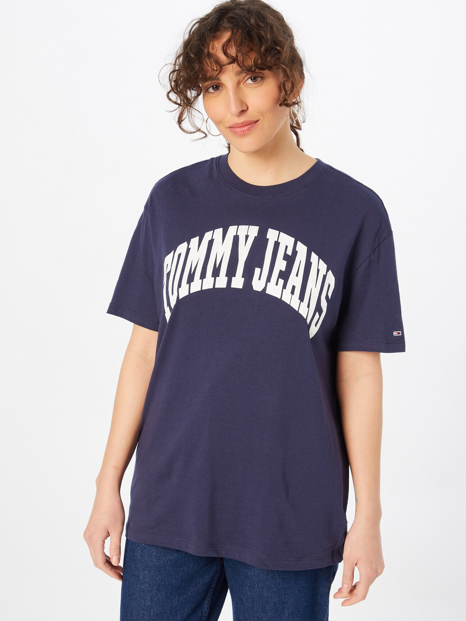 Tommy Jeans Majica nočno modra / bela - Pepit.si