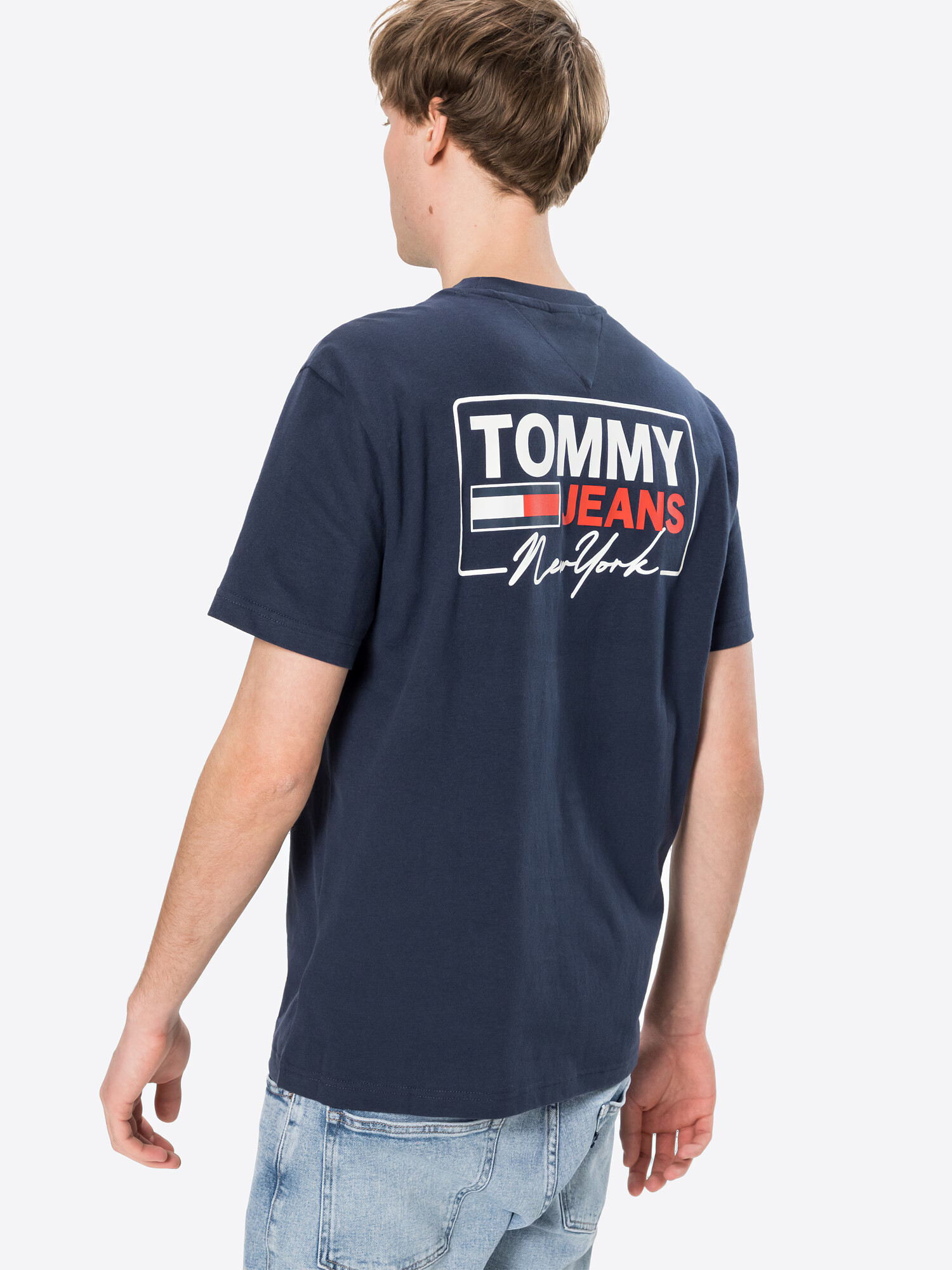 Tommy Jeans Majica mornarska / rdeča / bela - Pepit.si