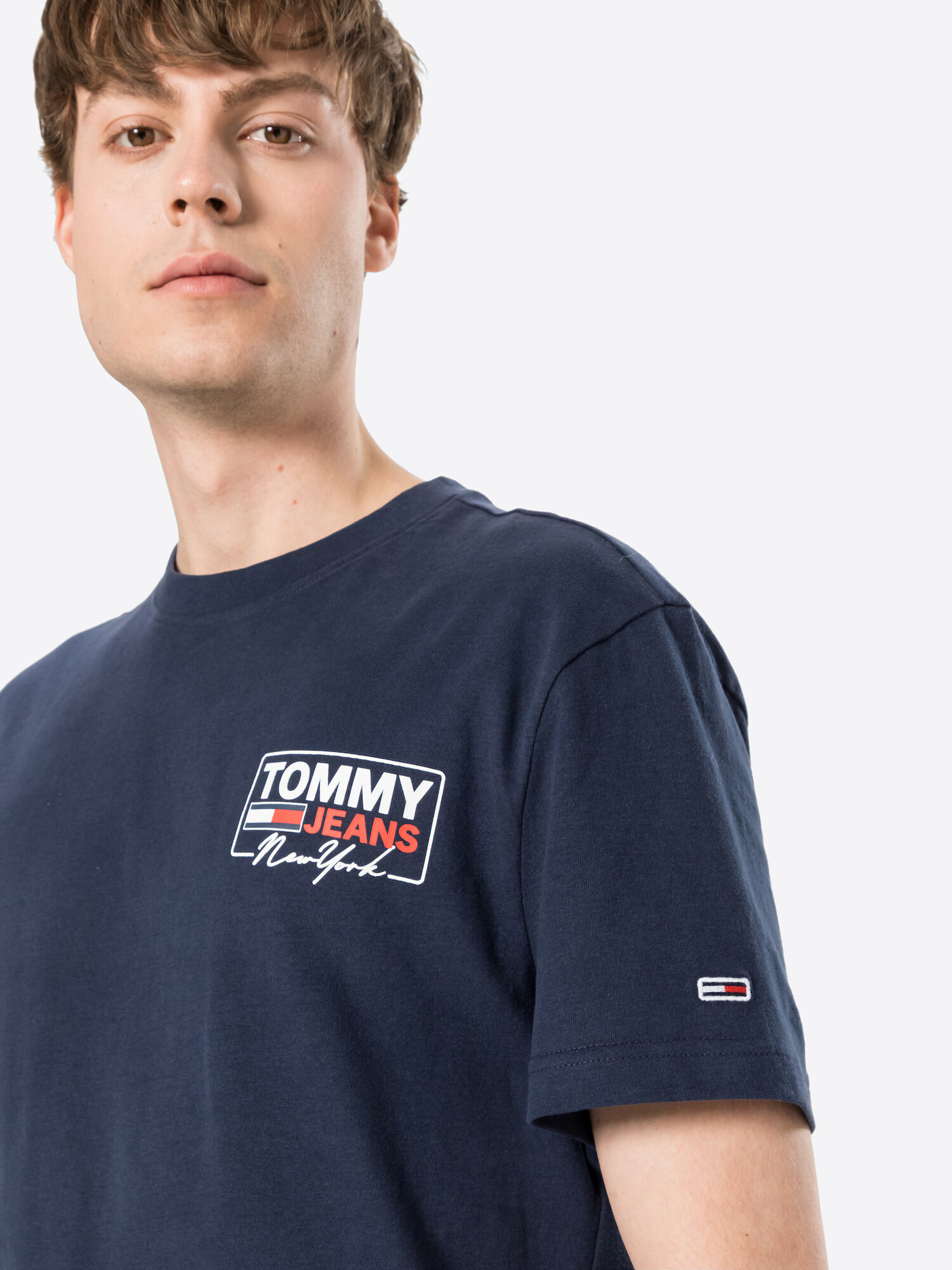 Tommy Jeans Majica mornarska / rdeča / bela - Pepit.si