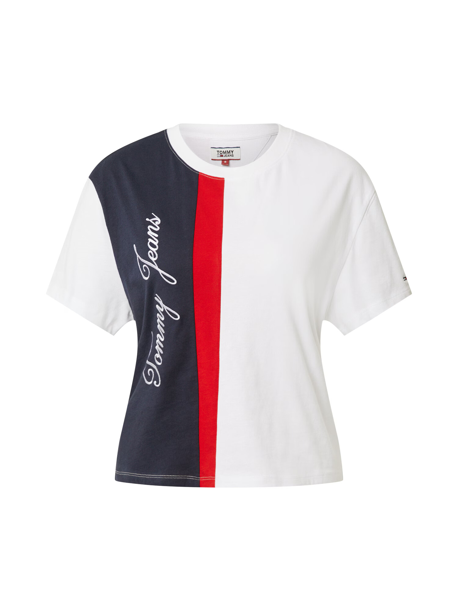 Tommy Jeans Majica mornarska / bela / rdeča - Pepit.si