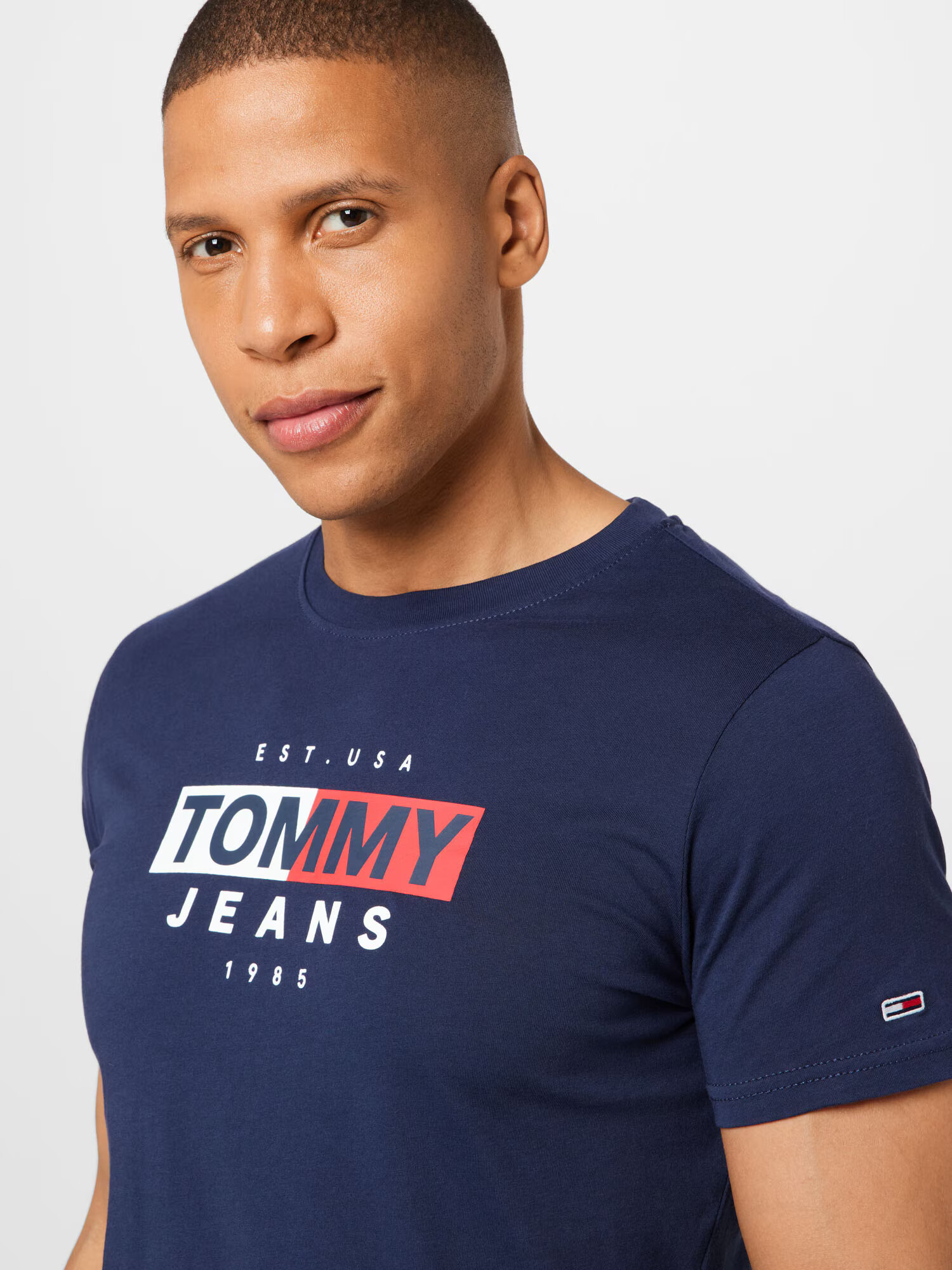 Tommy Jeans Majica mornarska / rdeča / bela - Pepit.si