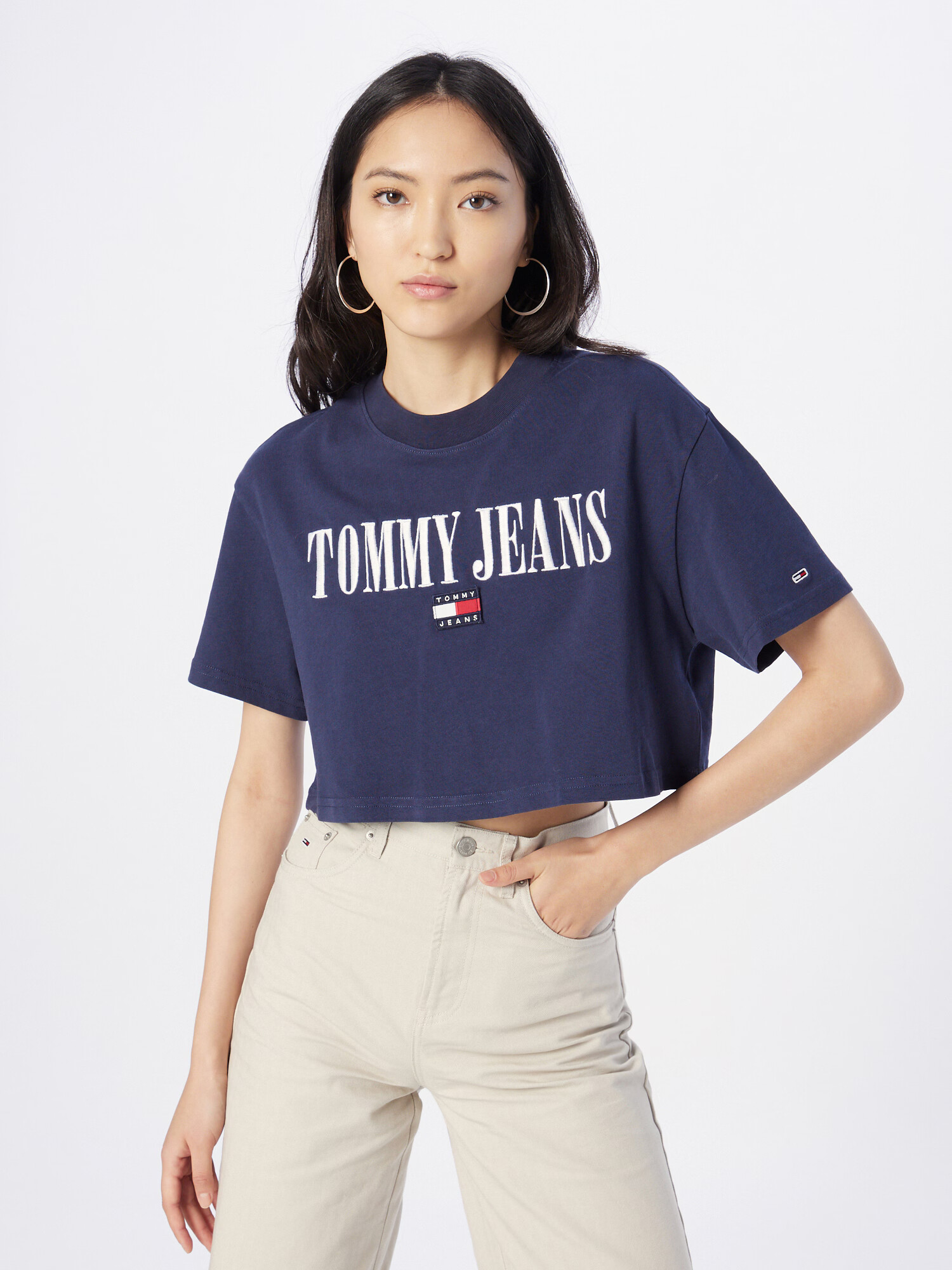 Tommy Jeans Majica mornarska / rdeča / bela - Pepit.si