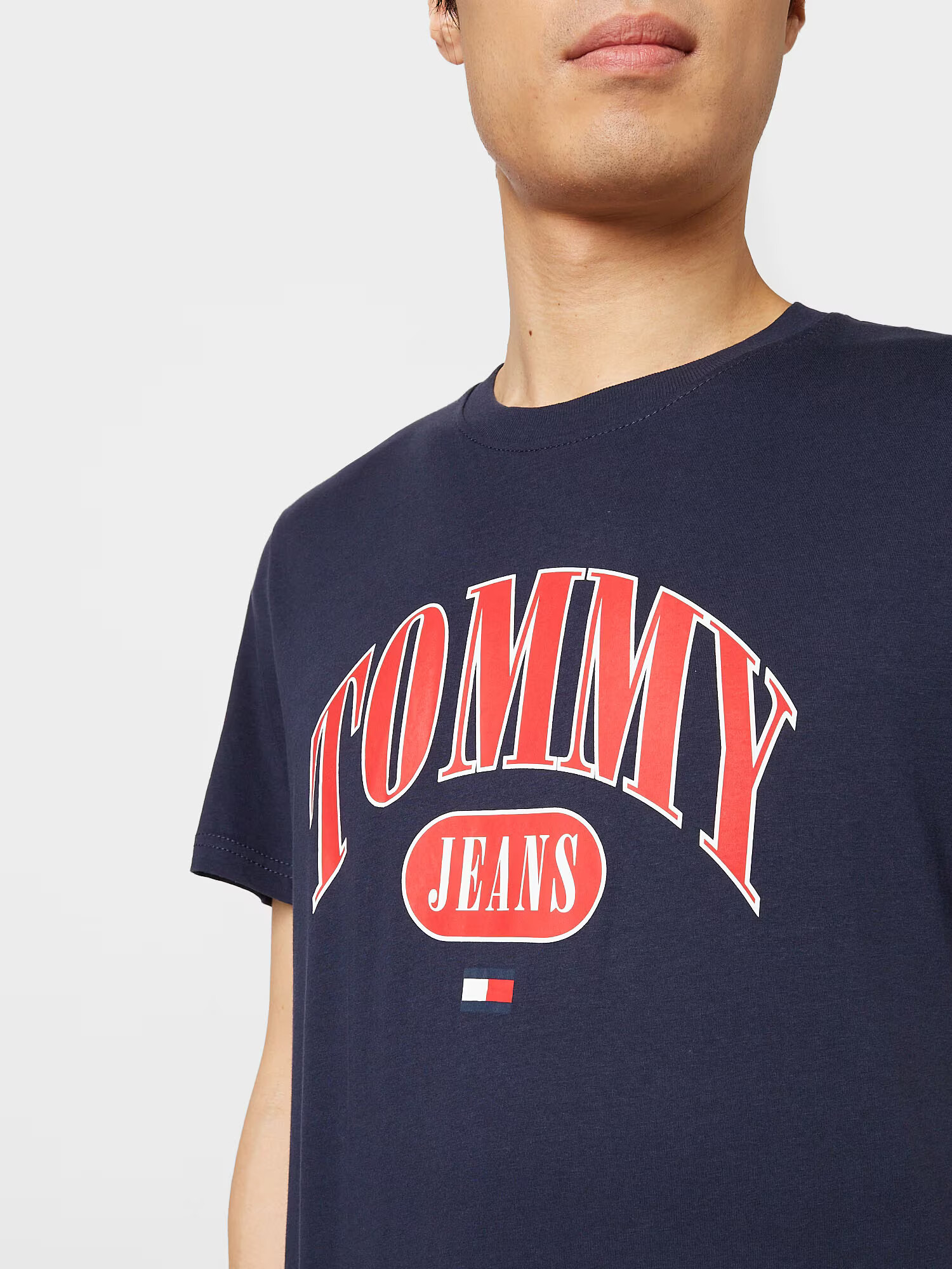 Tommy Jeans Majica mornarska / rdeča / bela - Pepit.si