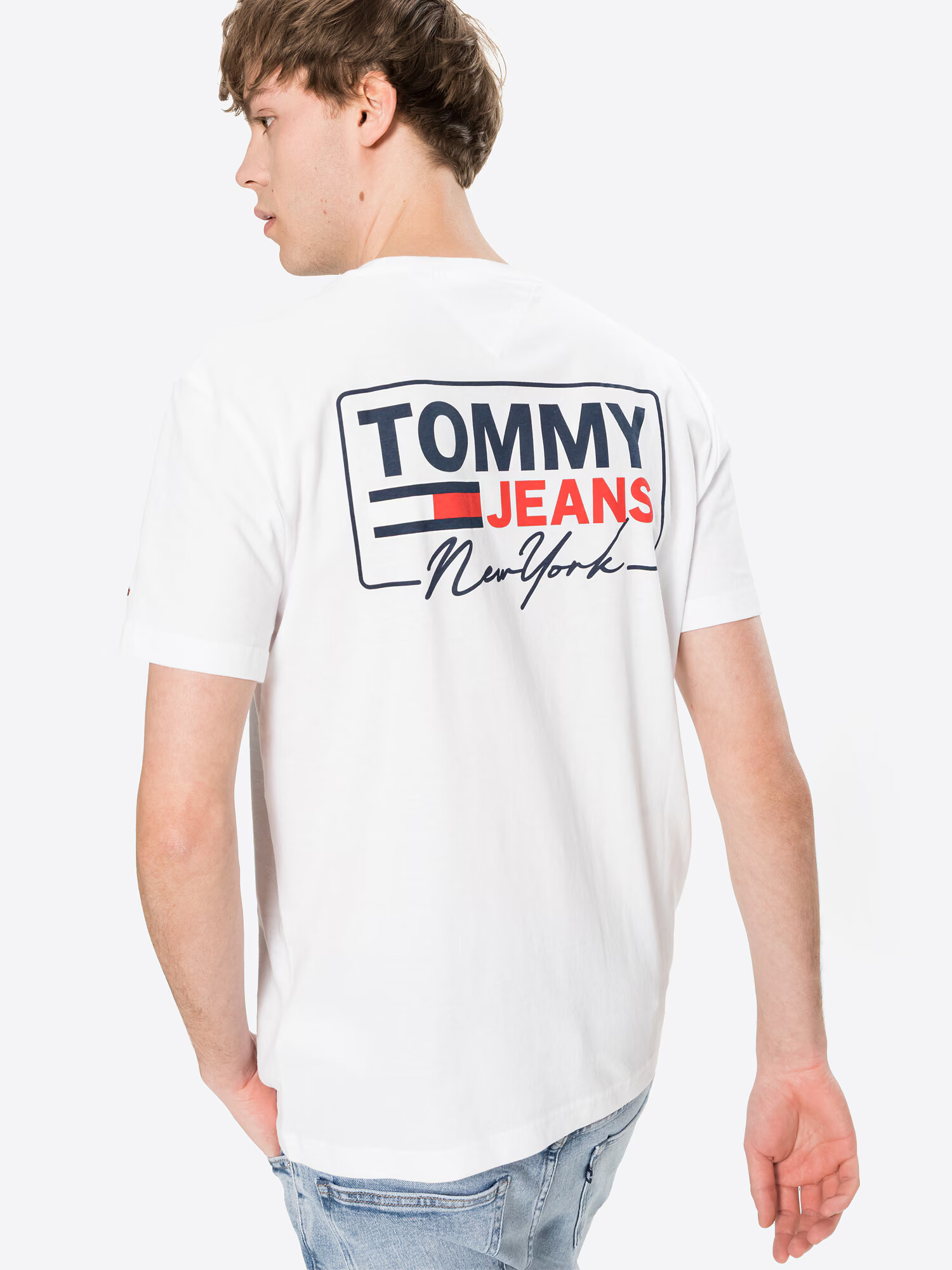 Tommy Jeans Majica mornarska / rdeča / bela - Pepit.si