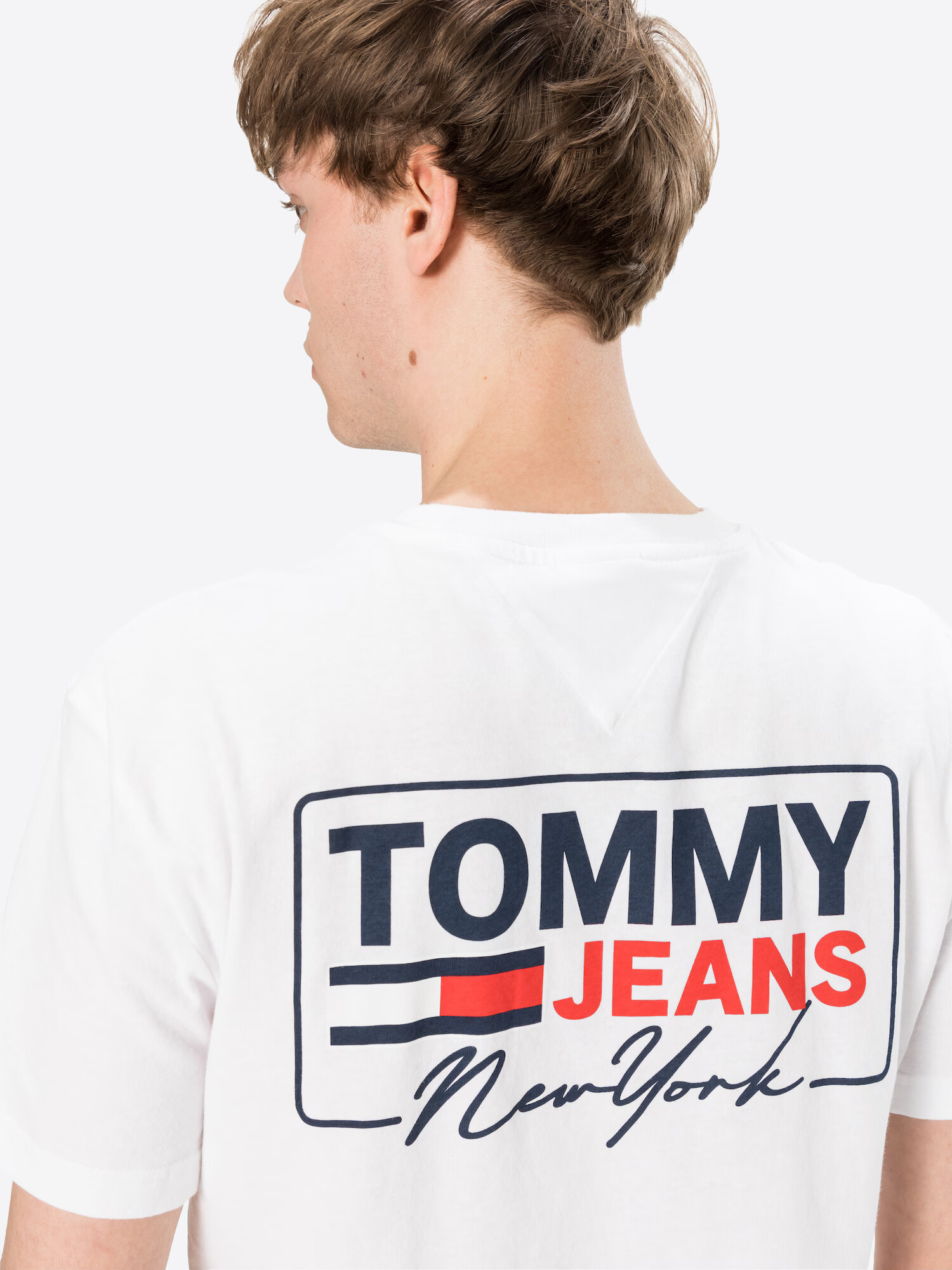 Tommy Jeans Majica mornarska / rdeča / bela - Pepit.si