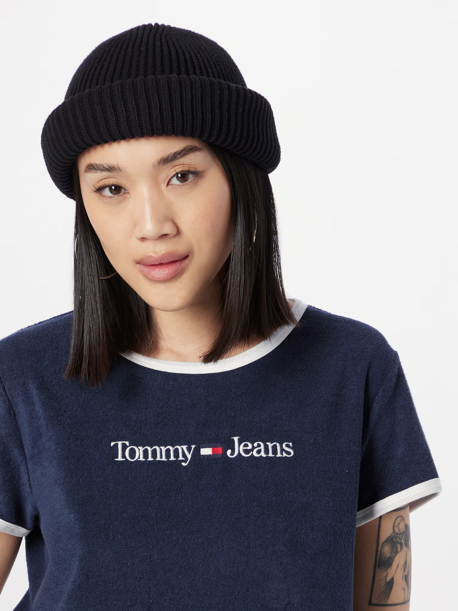 Tommy Jeans Majica mornarska / rdeča / bela - Pepit.si