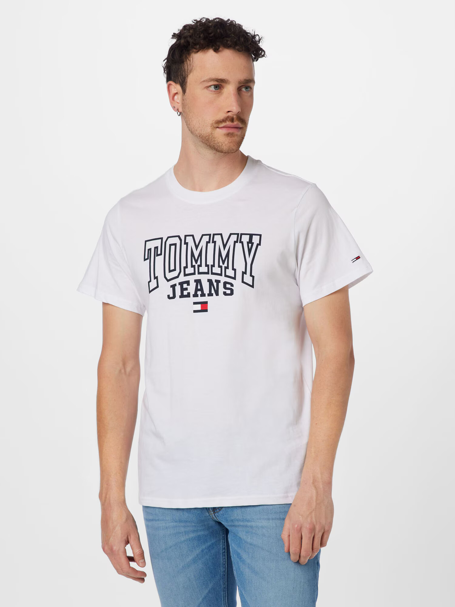 Tommy Jeans Majica mornarska / rdeča / bela - Pepit.si