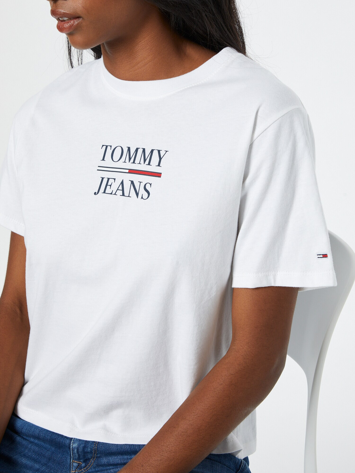 Tommy Jeans Majica mornarska / rdeča / bela - Pepit.si