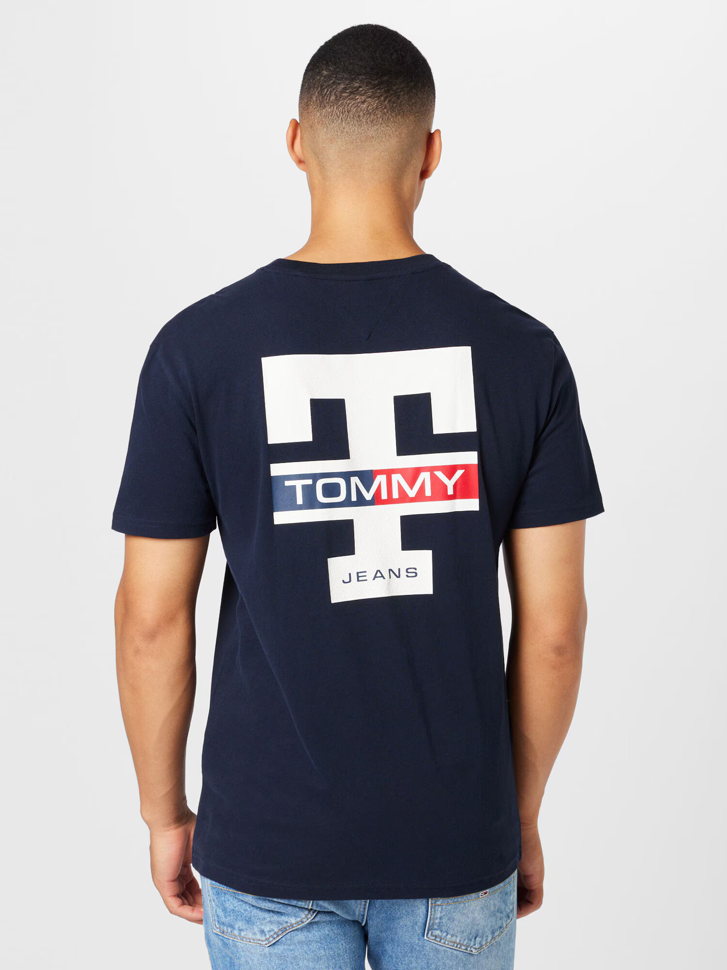 Tommy Jeans Majica mornarska / rdeča / bela - Pepit.si