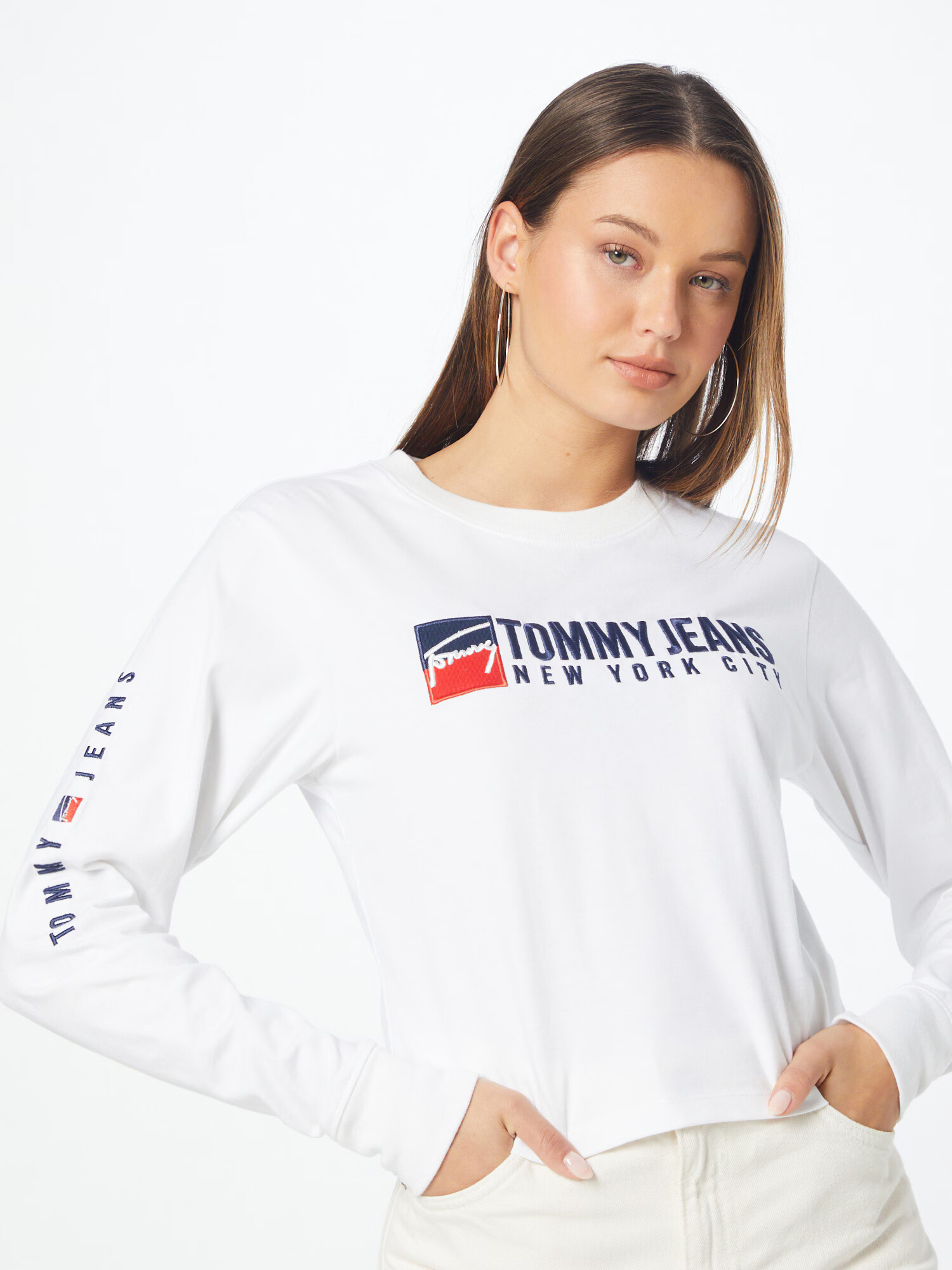 Tommy Jeans Majica mornarska / rdeča / bela - Pepit.si