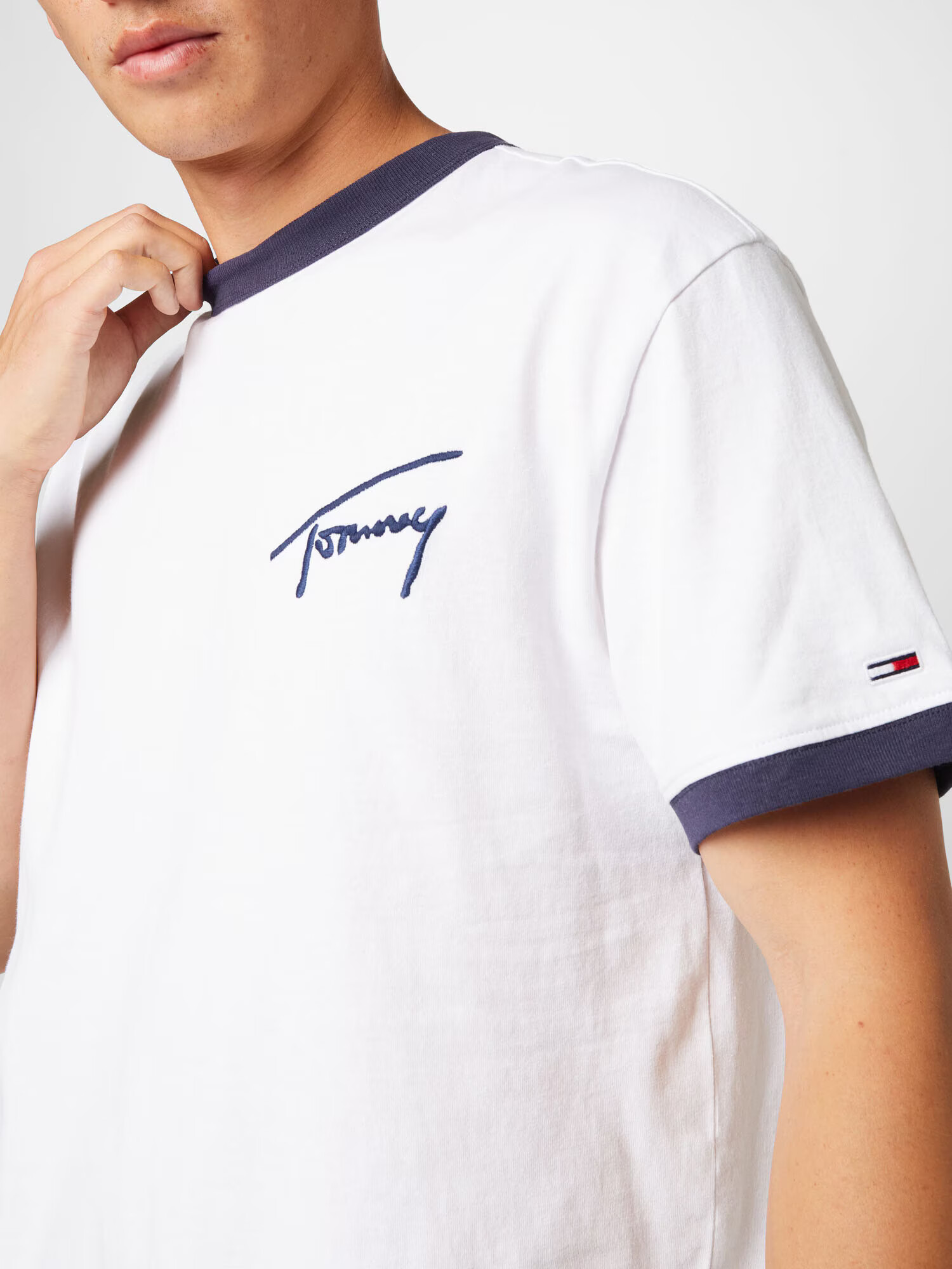 Tommy Jeans Majica mornarska / rdeča / bela - Pepit.si