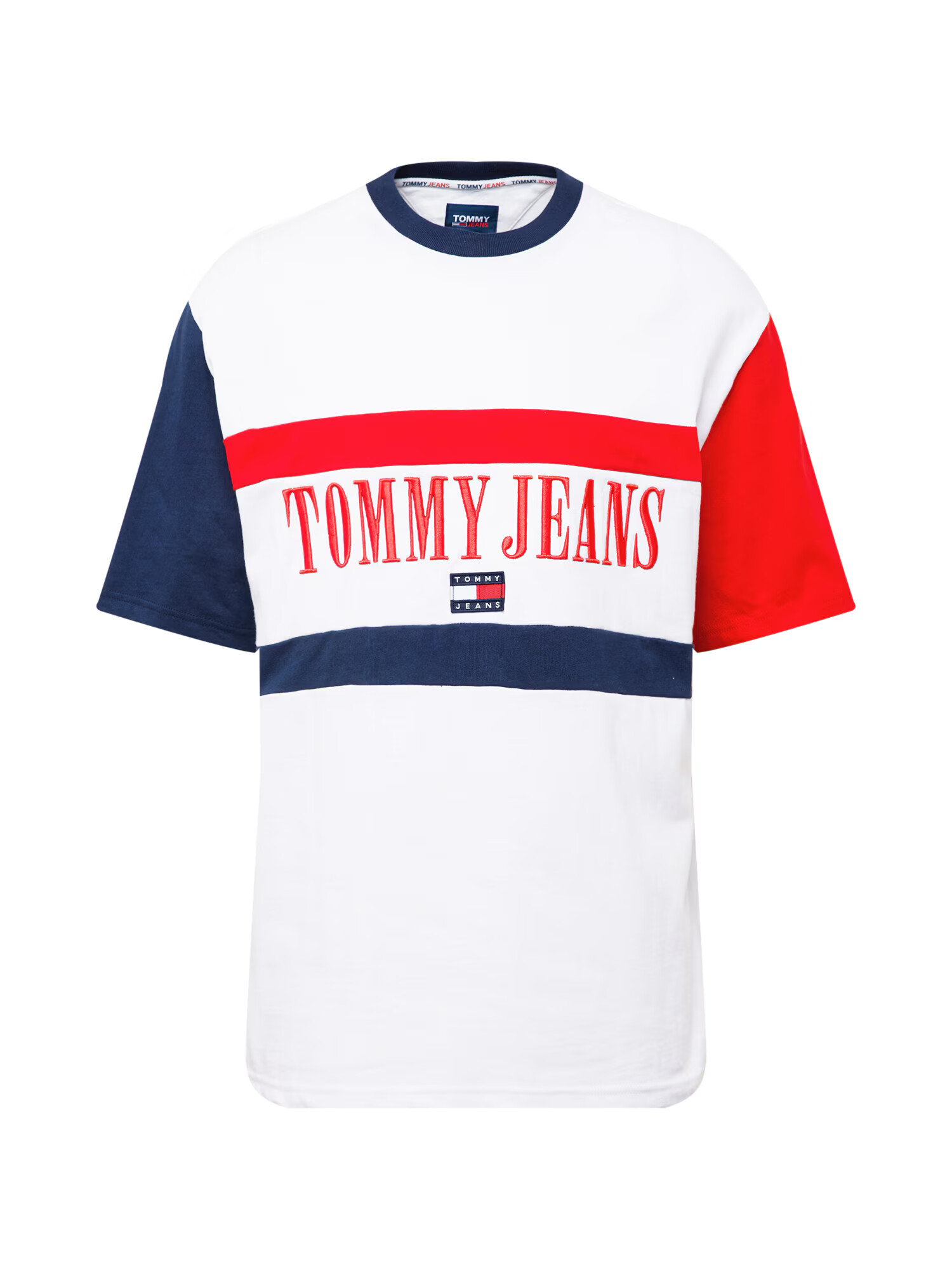 Tommy Jeans Majica mornarska / rdeča / bela - Pepit.si