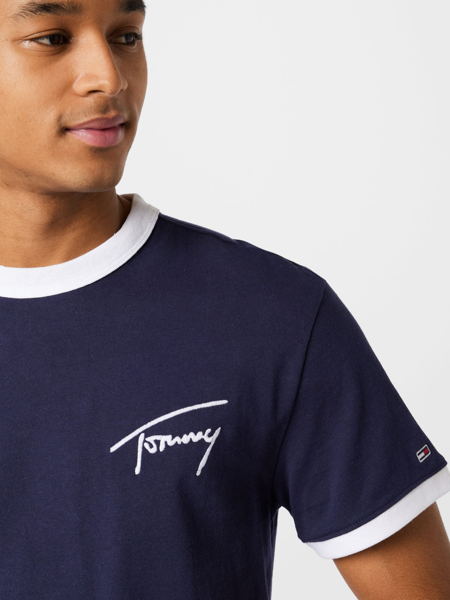 Tommy Jeans Majica mornarska / rdeča / bela - Pepit.si