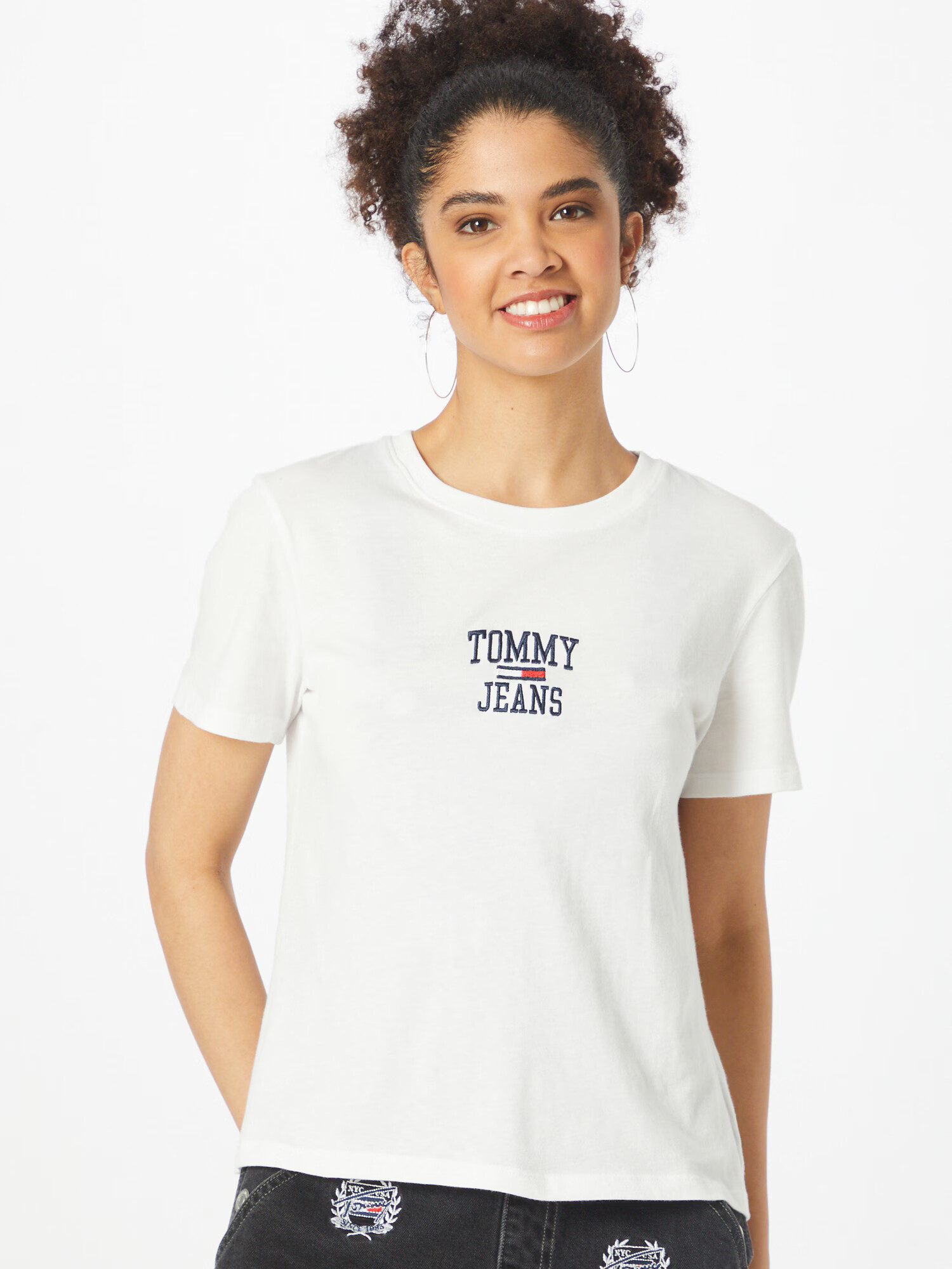 Tommy Jeans Majica mornarska / rdeča / bela - Pepit.si