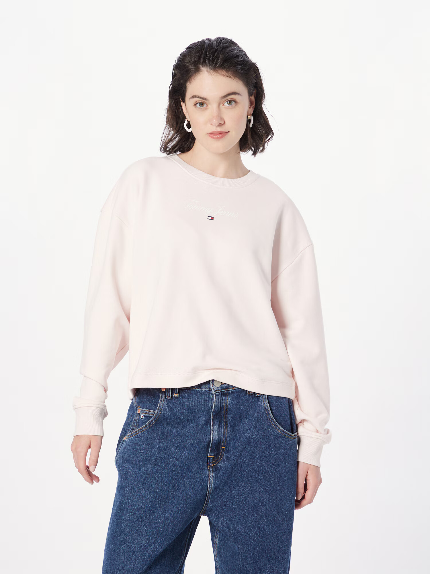 Tommy Jeans Majica mornarska / rosé / rdeča / bela - Pepit.si