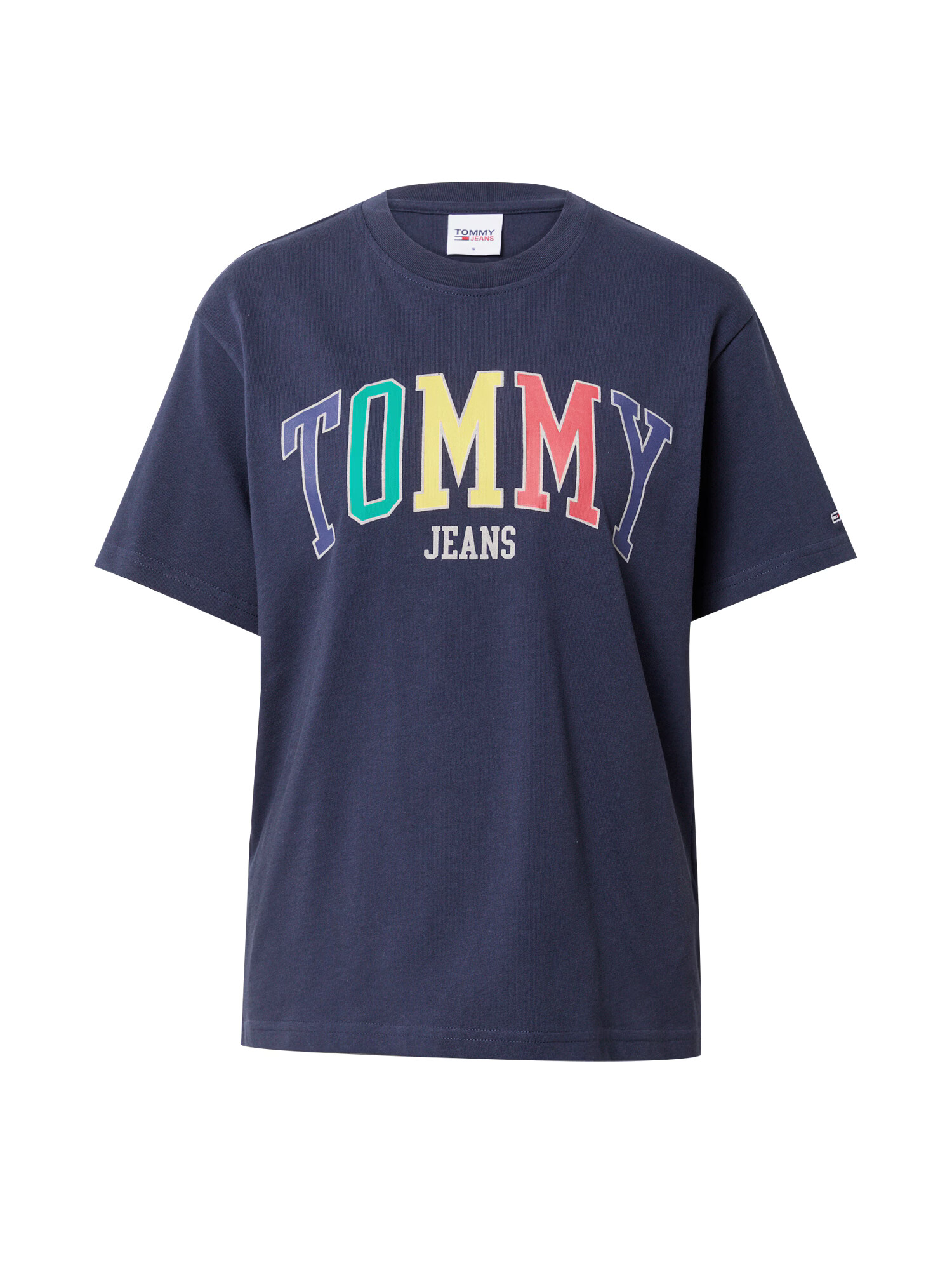 Tommy Jeans Majica mornarska / rumena / žad / rdeča - Pepit.si