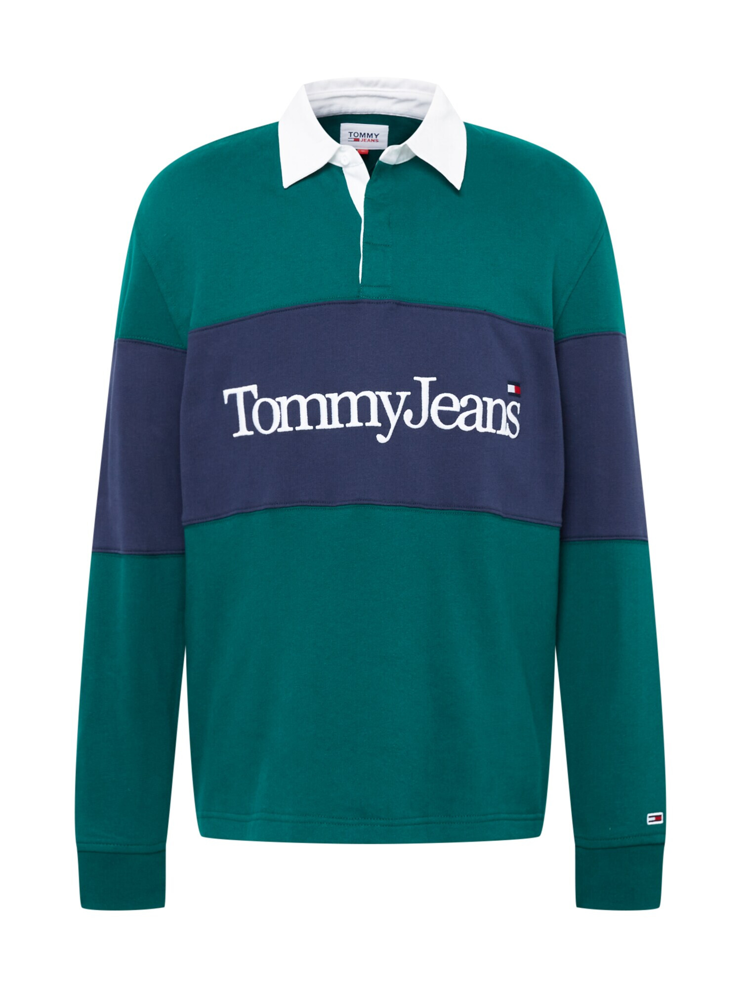 Tommy Jeans Majica mornarska / smaragd / rdeča / bela - Pepit.si