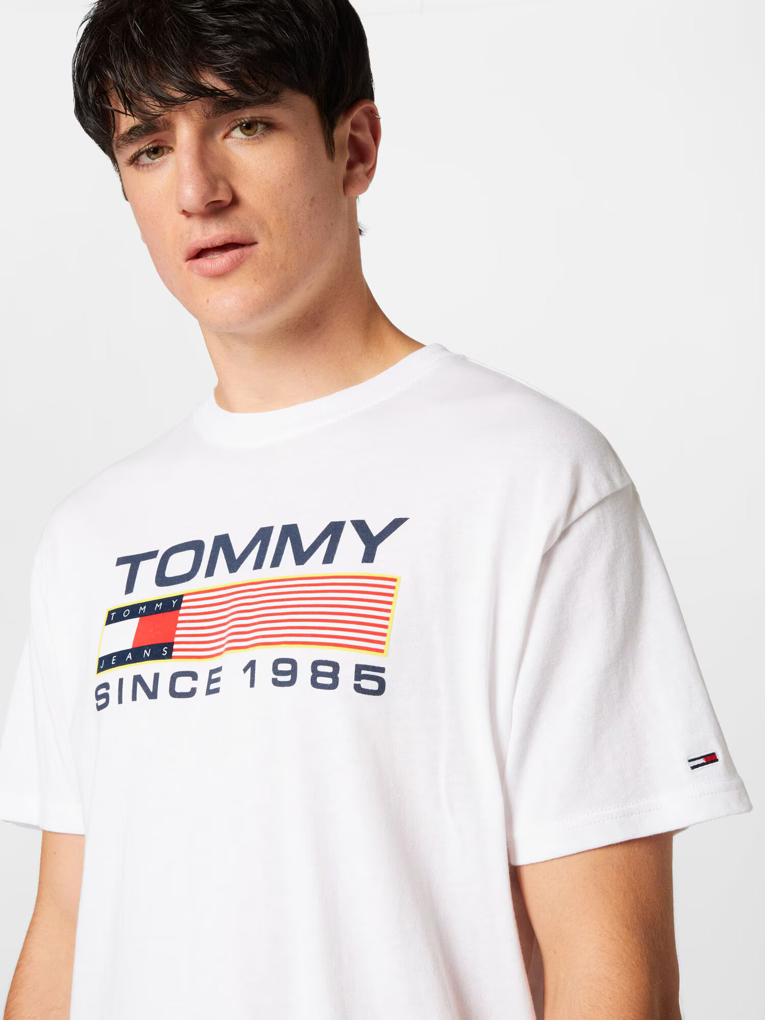 Tommy Jeans Majica mornarska / svetlo rumena / svetlo rdeča / bela - Pepit.si