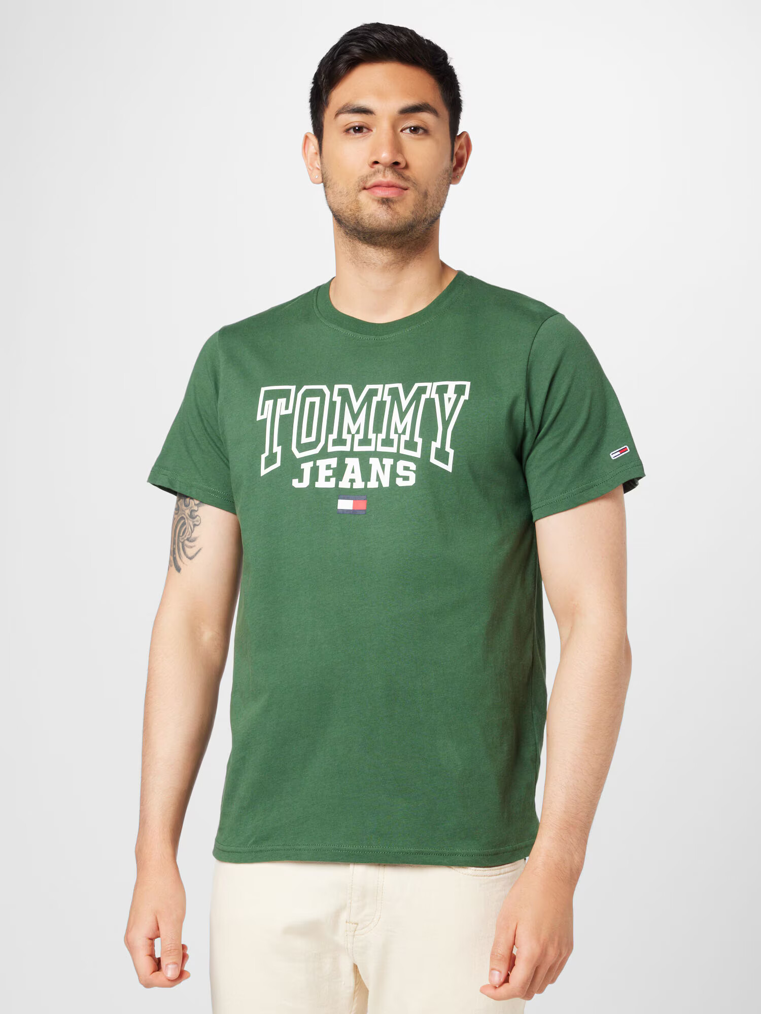 Tommy Jeans Majica mornarska / zelena / rdeča / bela - Pepit.si