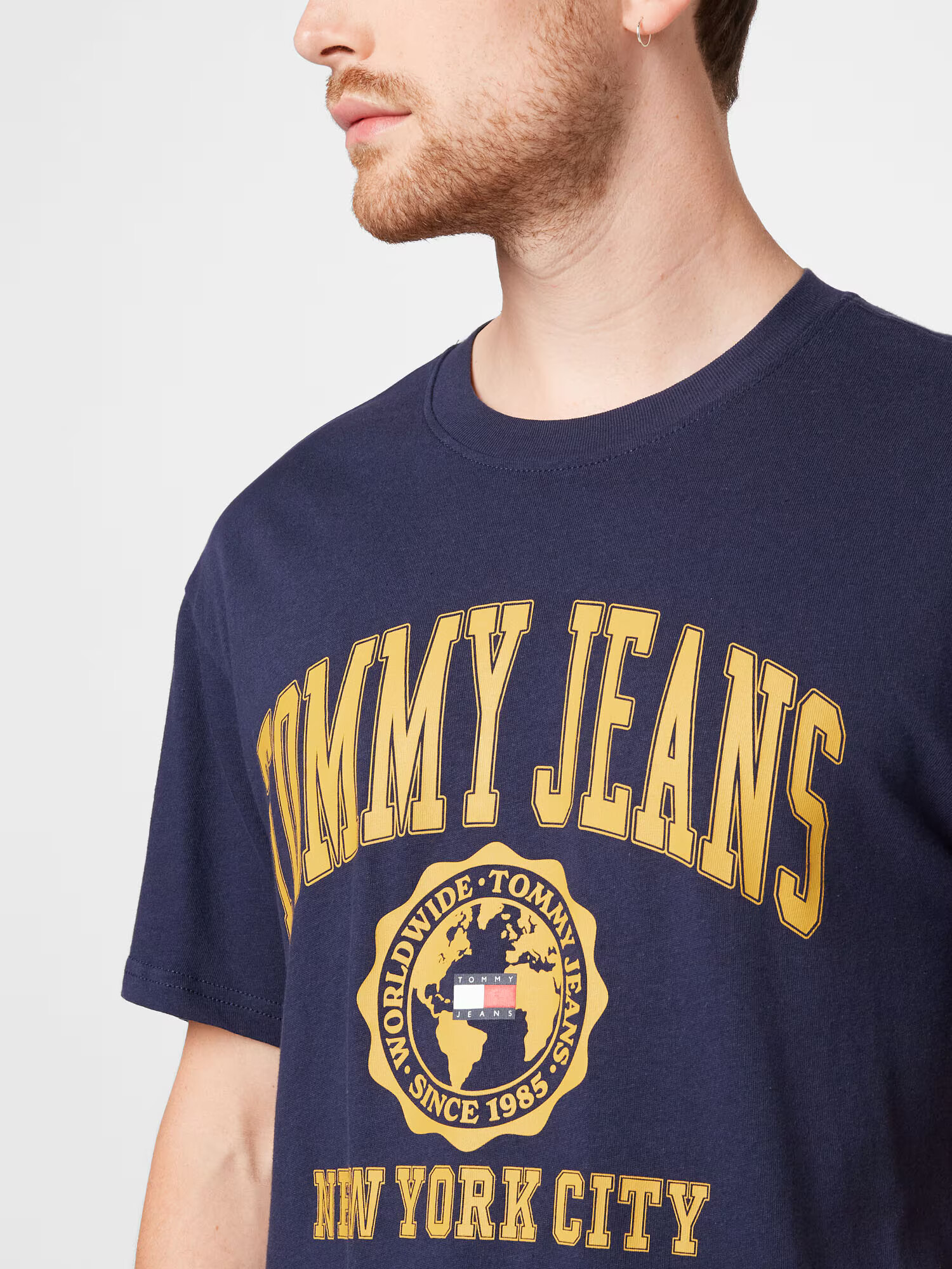 Tommy Jeans Majica mornarska / zlato-rumena / rdeča / bela - Pepit.si