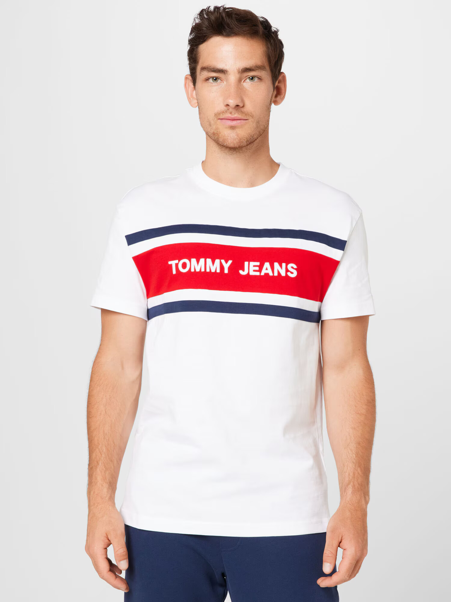 Tommy Jeans Majica nočno modra / rdeča / bela - Pepit.si