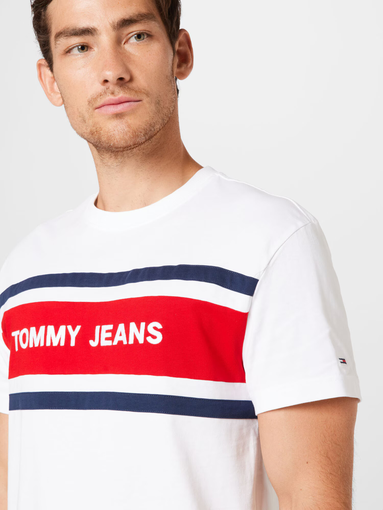 Tommy Jeans Majica nočno modra / rdeča / bela - Pepit.si