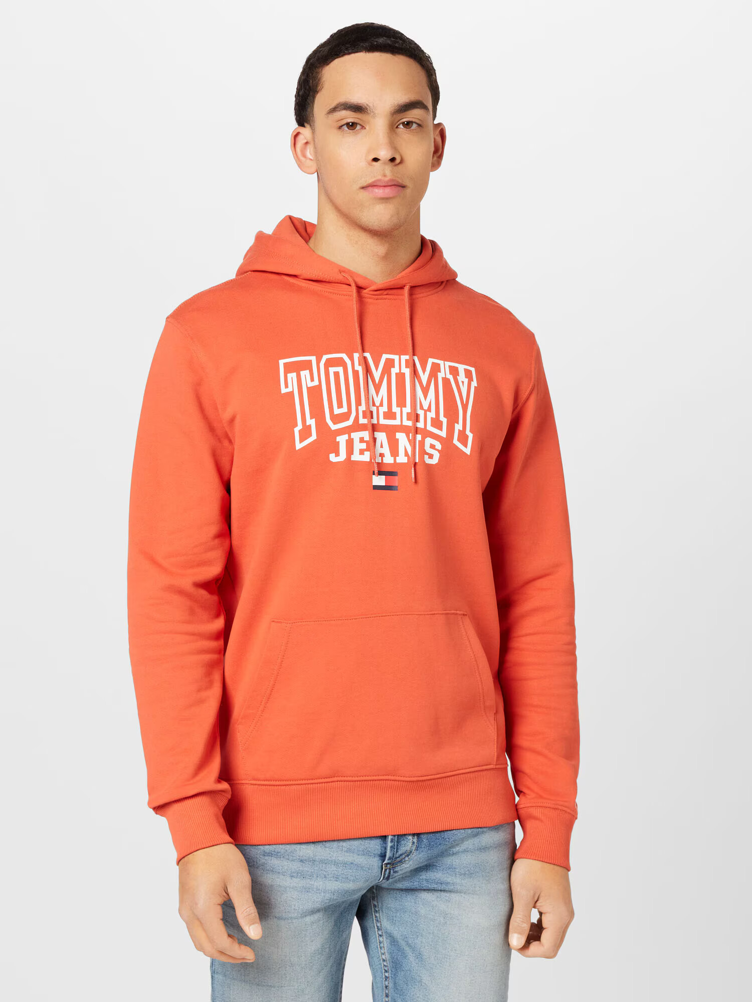 Tommy Jeans Majica oranžno rdeča / bela - Pepit.si