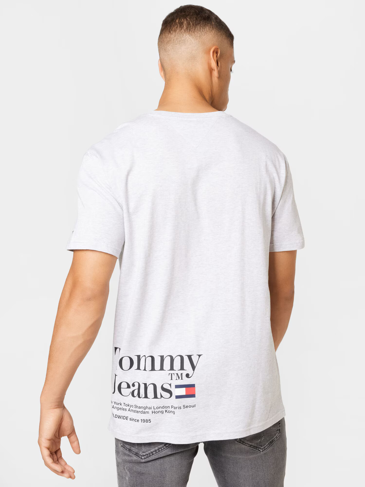 Tommy Jeans Majica pegasto siva / rdeča / črna / bela - Pepit.si