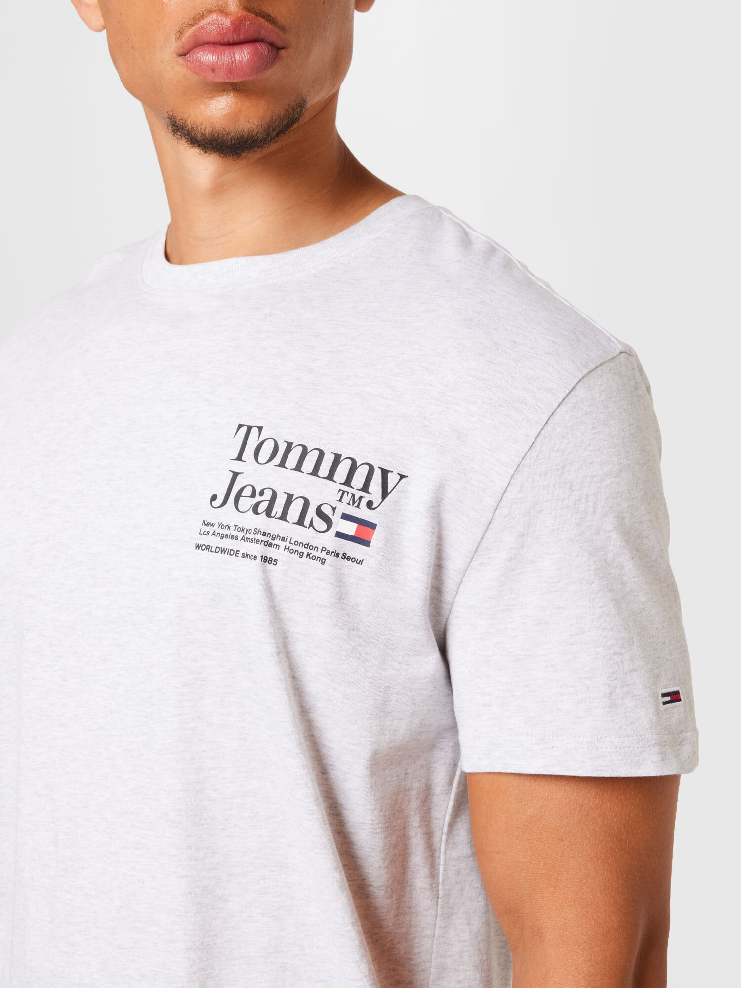 Tommy Jeans Majica pegasto siva / rdeča / črna / bela - Pepit.si