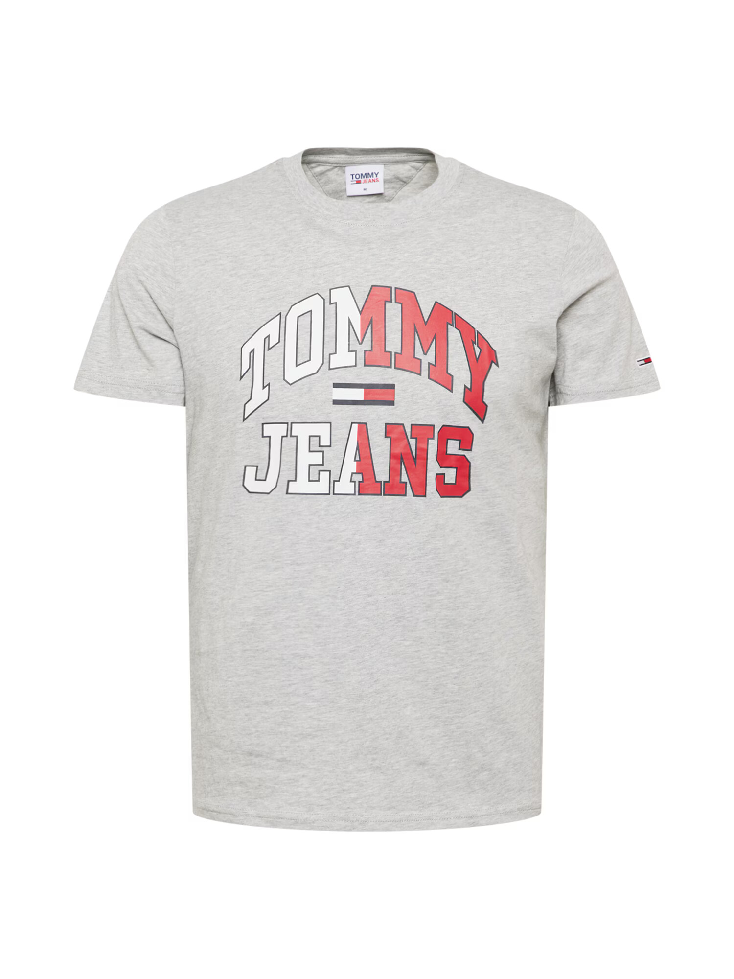 Tommy Jeans Majica mornarska / pegasto siva / rdeča / bela - Pepit.si