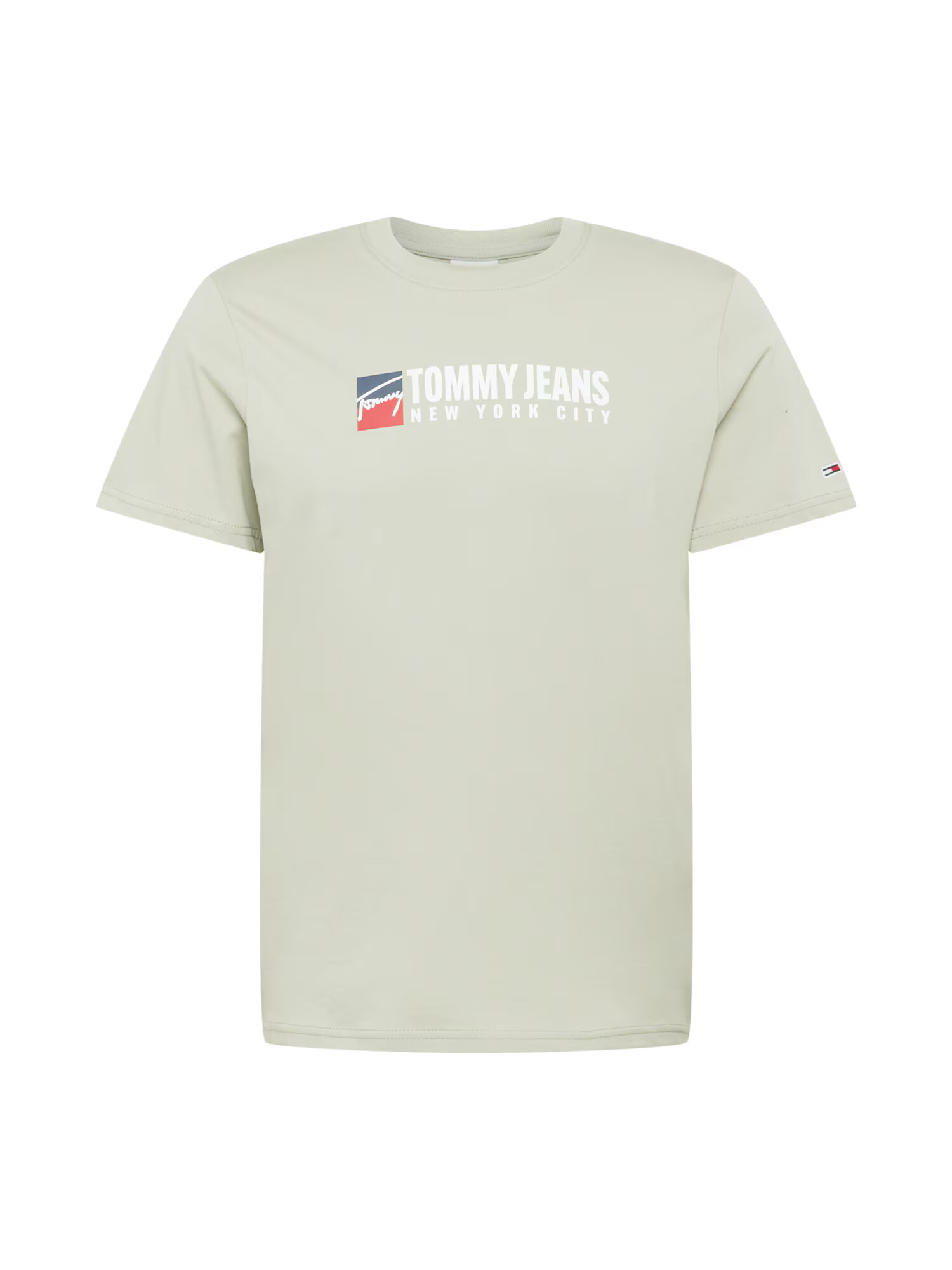 Tommy Jeans Majica svetlo zelena / rdeča / bela - Pepit.si