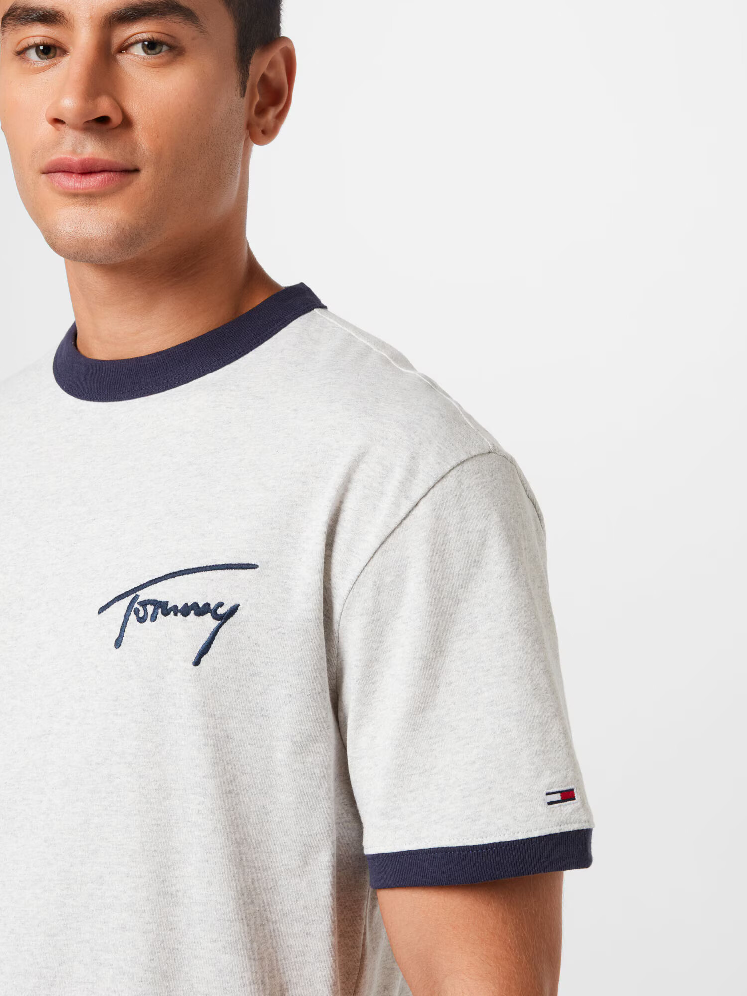 Tommy Jeans Majica temno modra / svetlo siva - Pepit.si