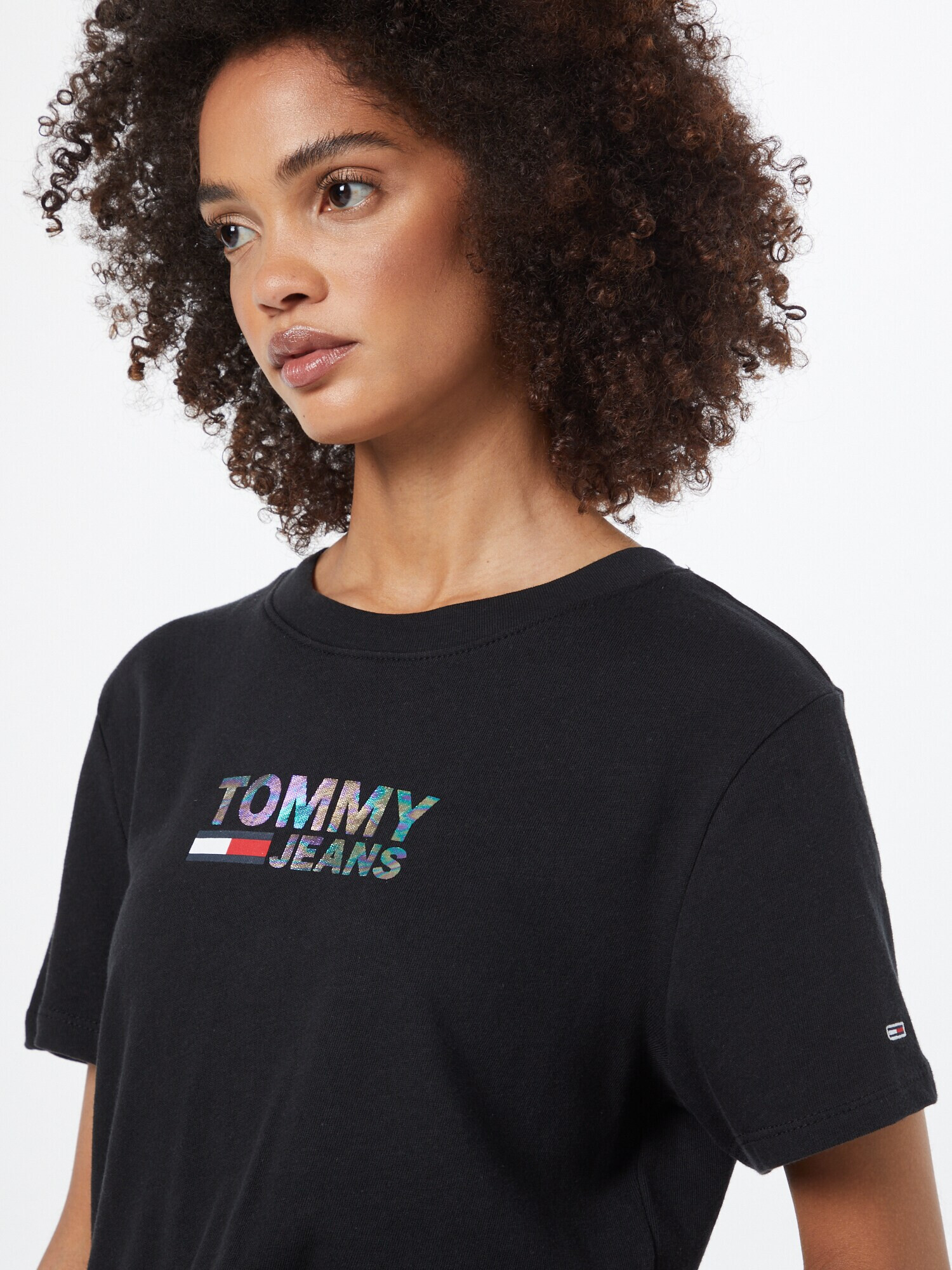 Tommy Jeans Majica turkizna / temno liila / črna / bela - Pepit.si