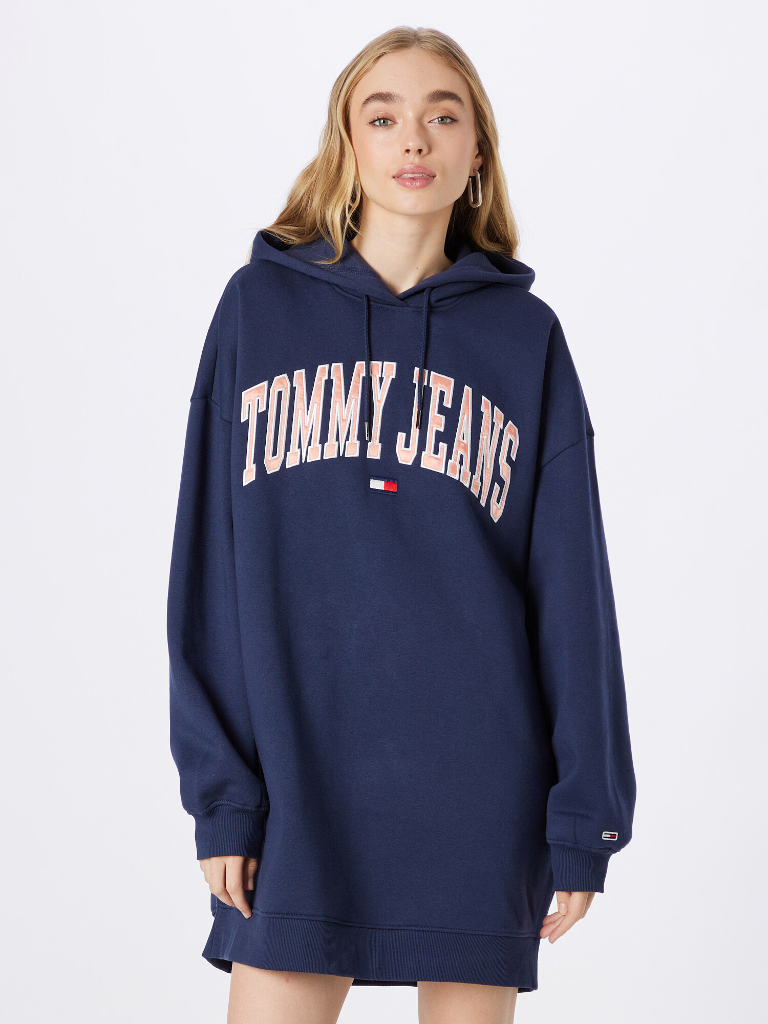 Tommy Jeans Obleka mornarska / staro roza / rdeča / bela - Pepit.si