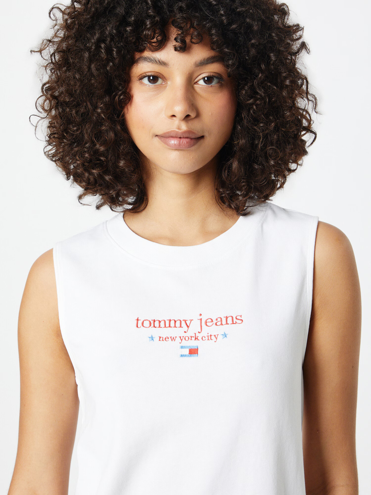 Tommy Jeans Obleka svetlo modra / rdeča / bela - Pepit.si