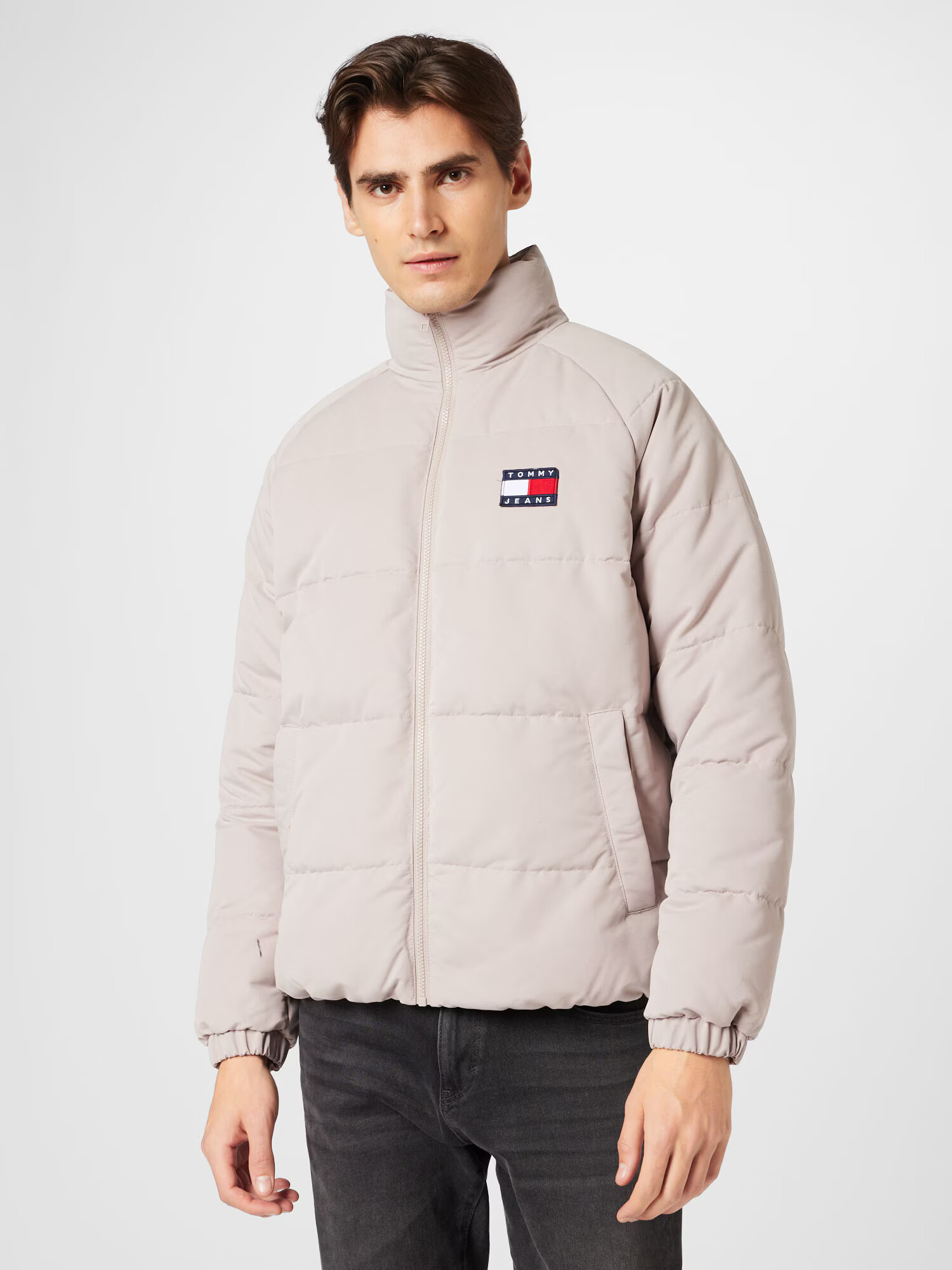 Tommy Jeans Zimska jakna kamela / marine / rdeča / bela - Pepit.si