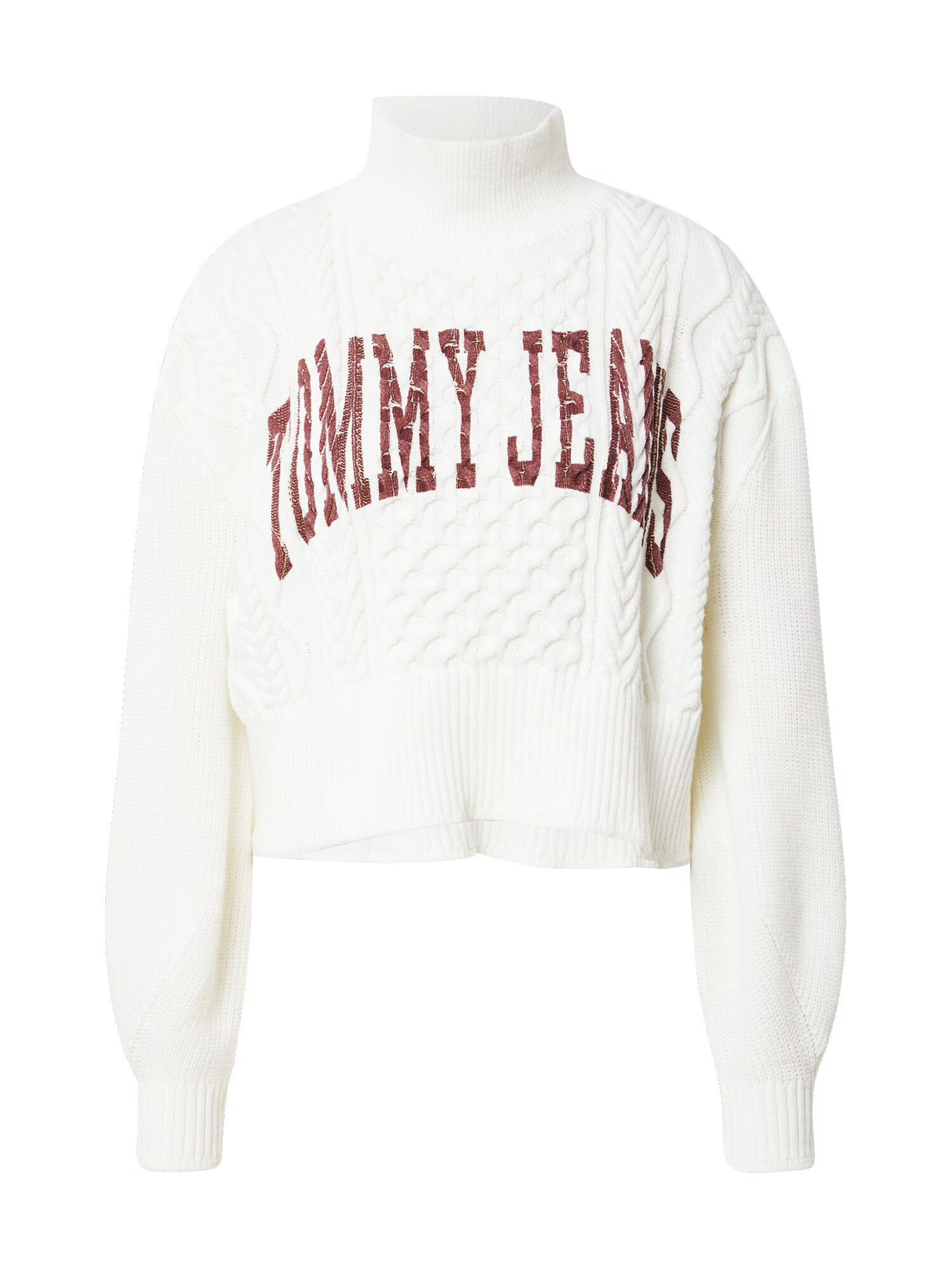 Tommy Jeans Pulover bordo / jajčna lupina - Pepit.si