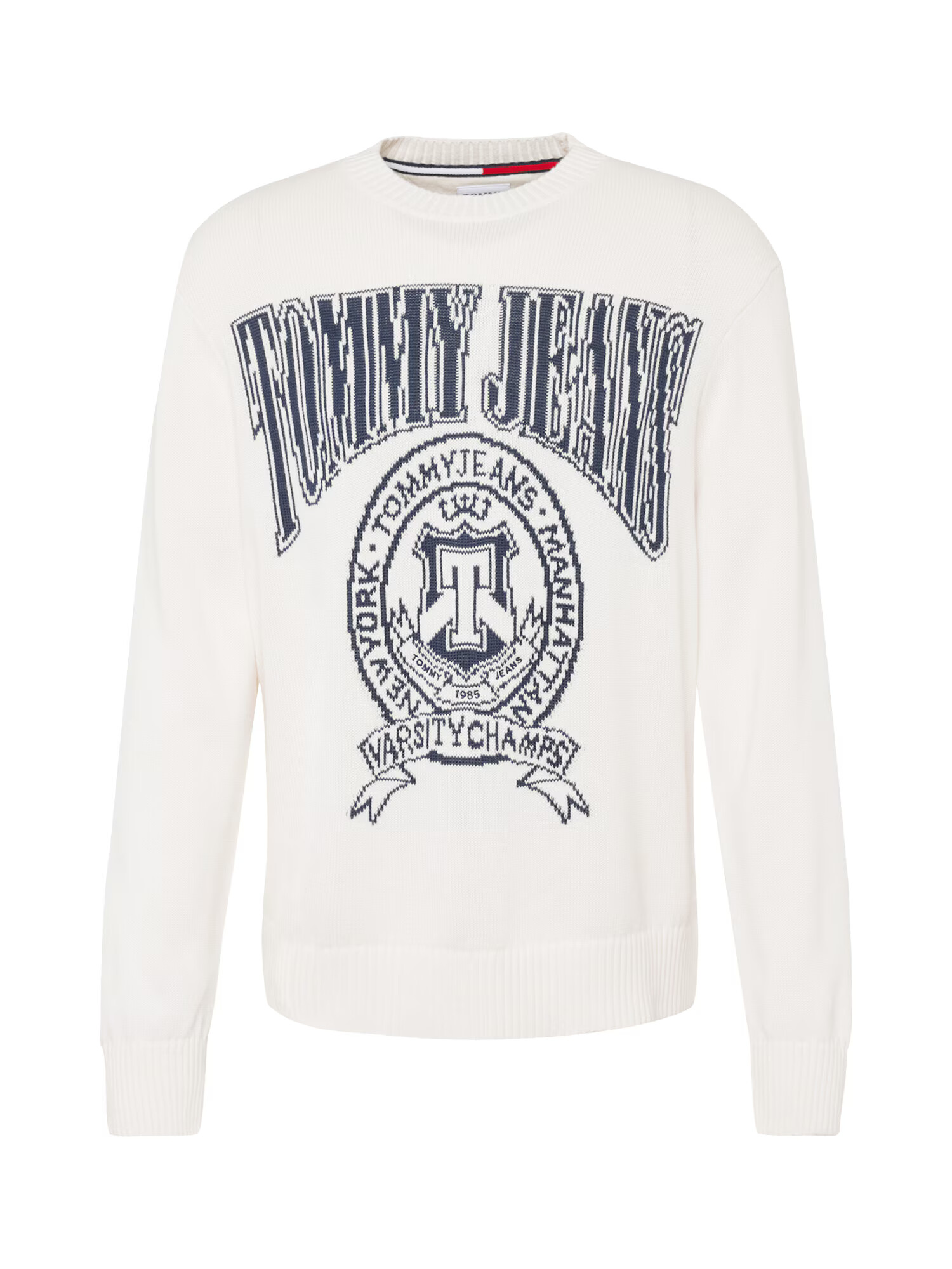 Tommy Jeans Pulover mornarska / bela - Pepit.si