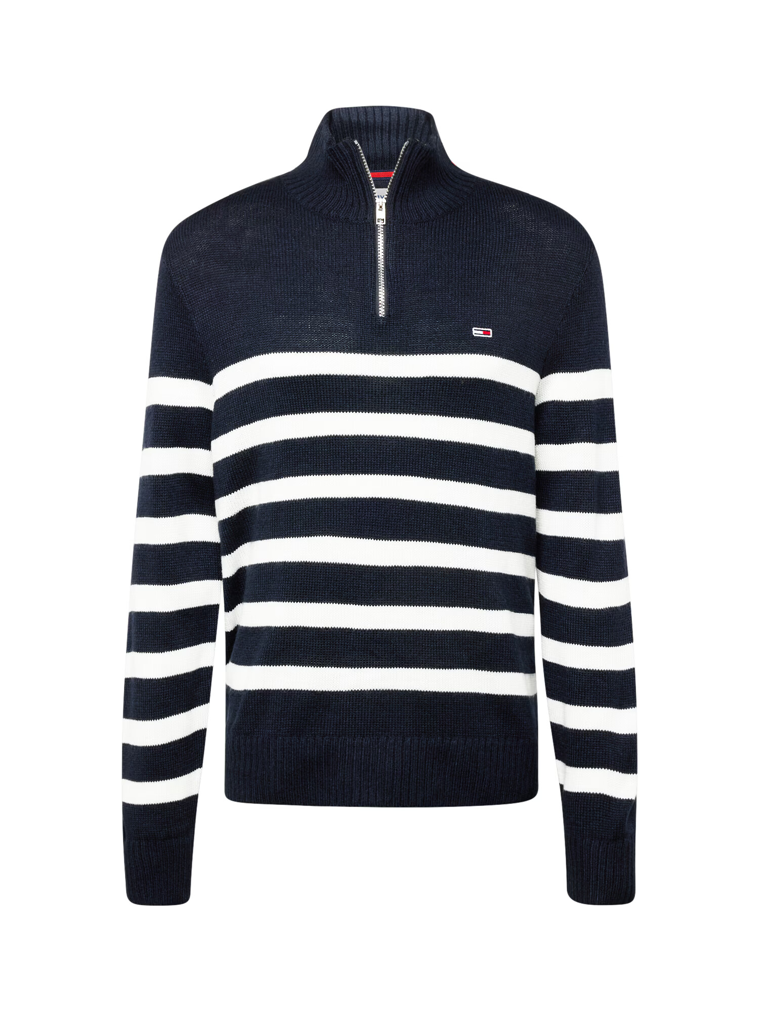 Tommy Jeans Pulover mornarska / bela - Pepit.si