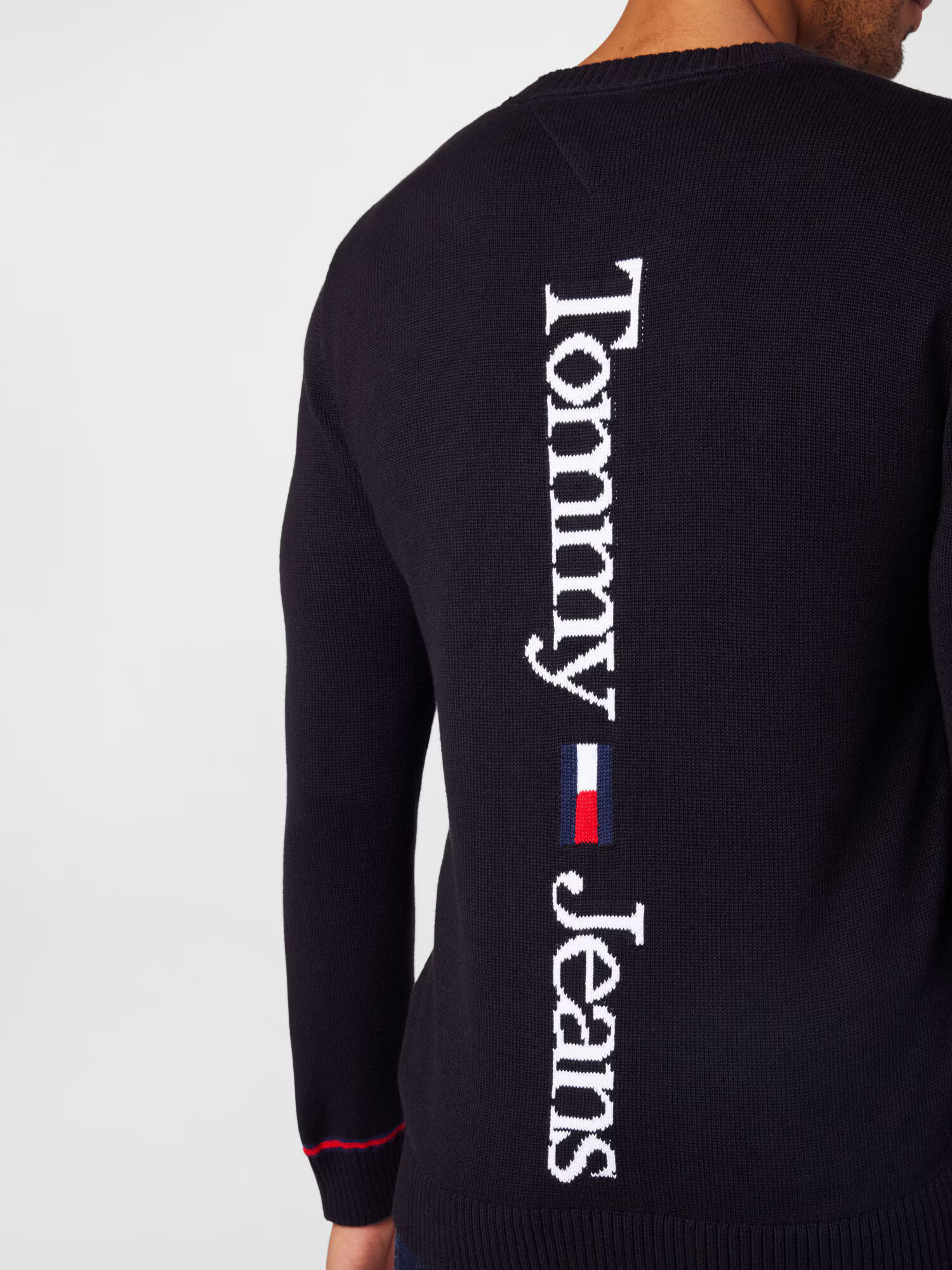 Tommy Jeans Pulover rdeča / črna / bela - Pepit.si