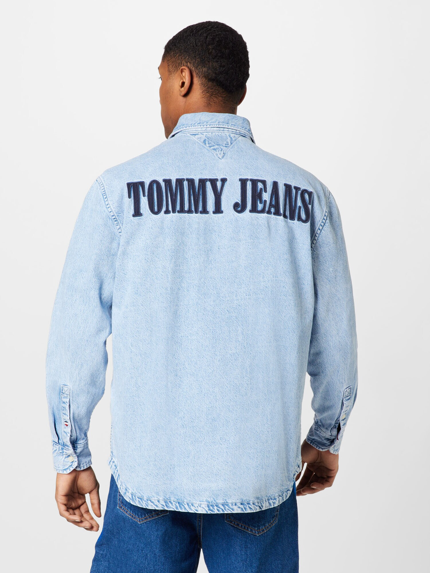 Tommy Jeans Srajca mornarska / moder denim / rdeča / bela - Pepit.si