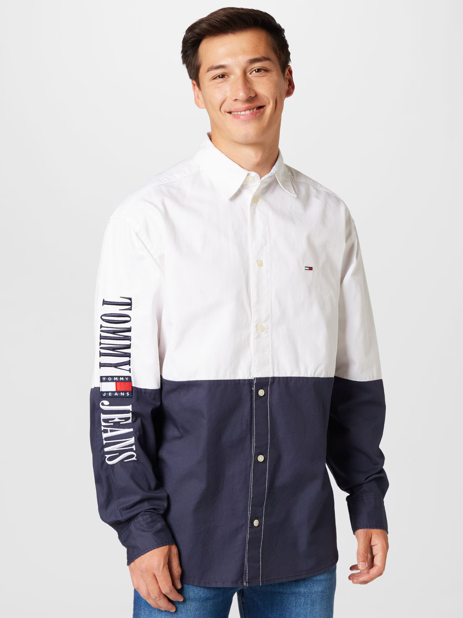 Tommy Jeans Srajca mornarska / rdeča / bela - Pepit.si