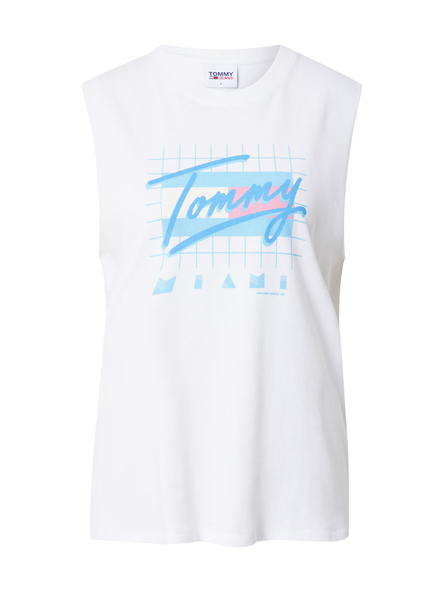 Tommy Jeans Top nebeško modra / svetlo modra / roza / bela - Pepit.si