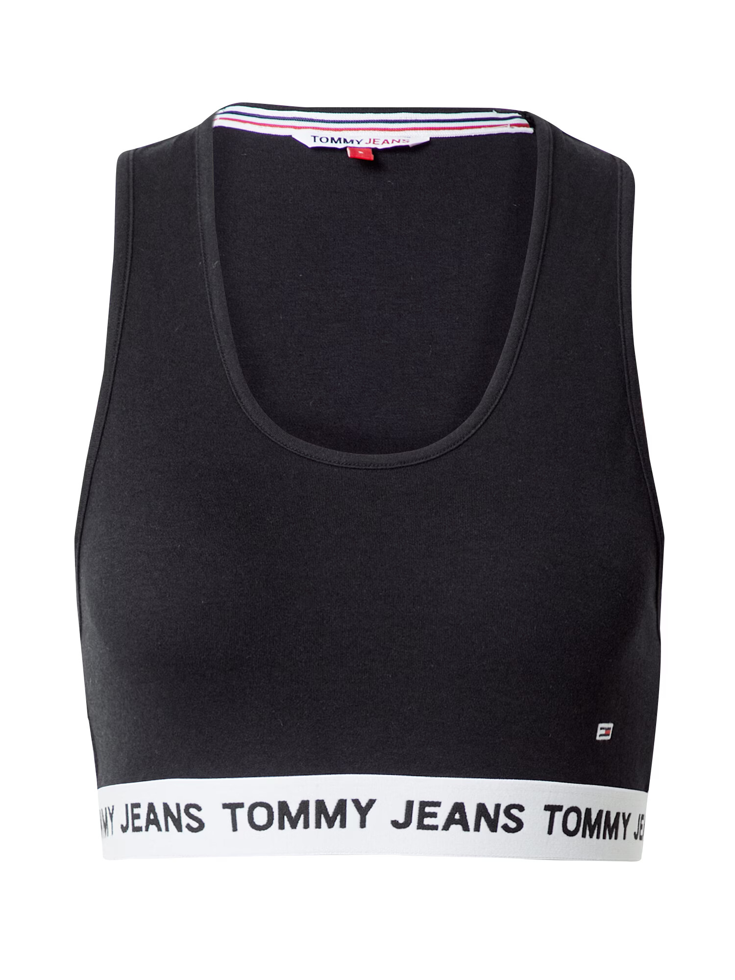 Tommy Jeans Top črna / bela - Pepit.si