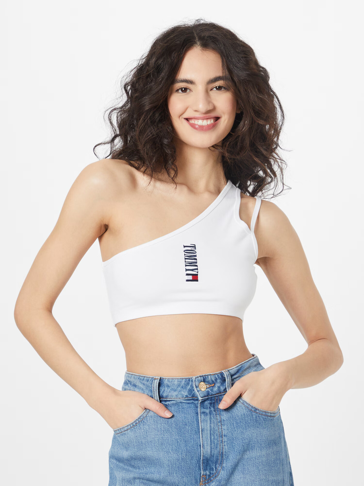 Tommy Jeans Top mornarska / rdeča / bela - Pepit.si