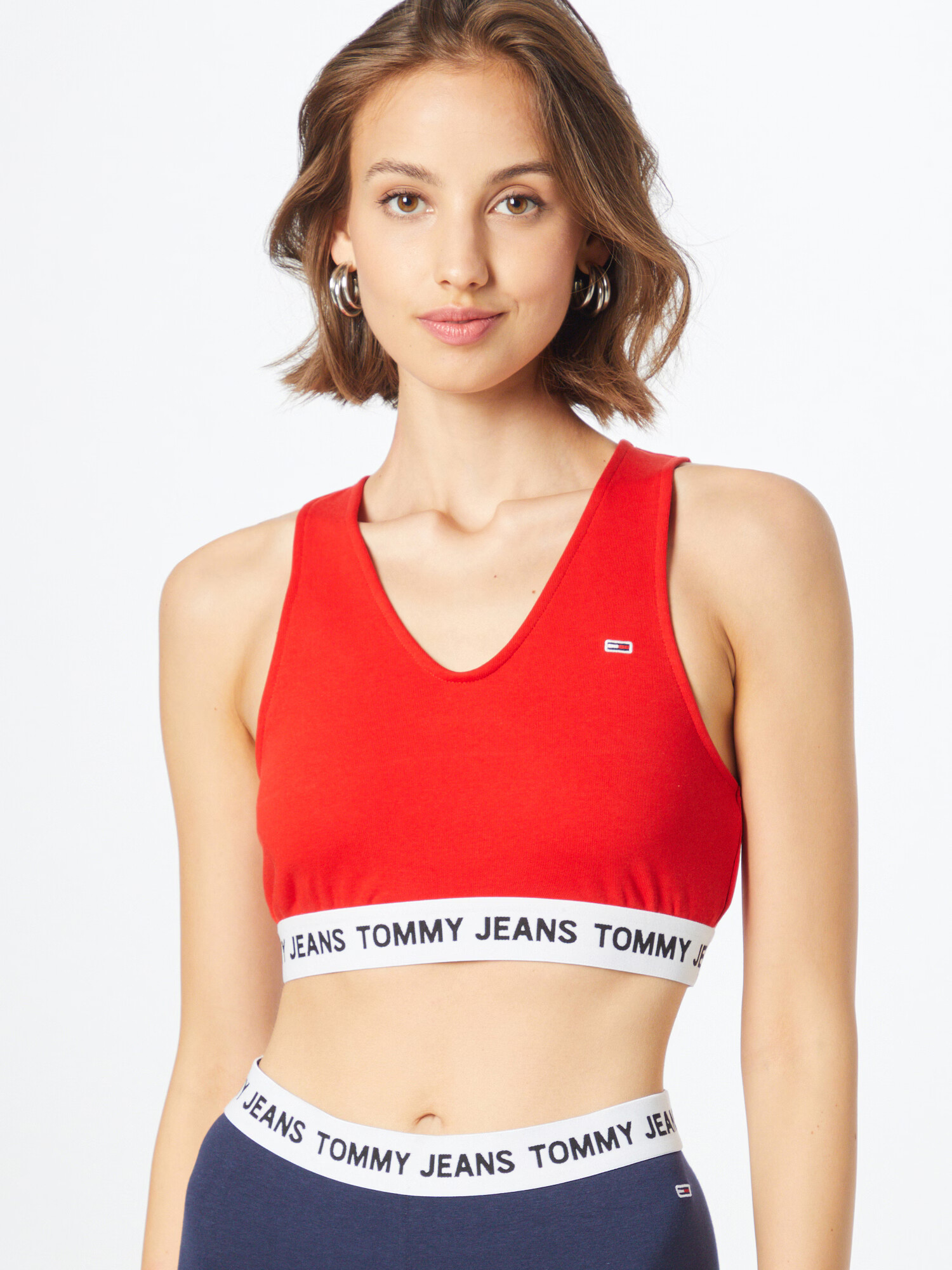 Tommy Jeans Top mornarska / rdeča / bela - Pepit.si