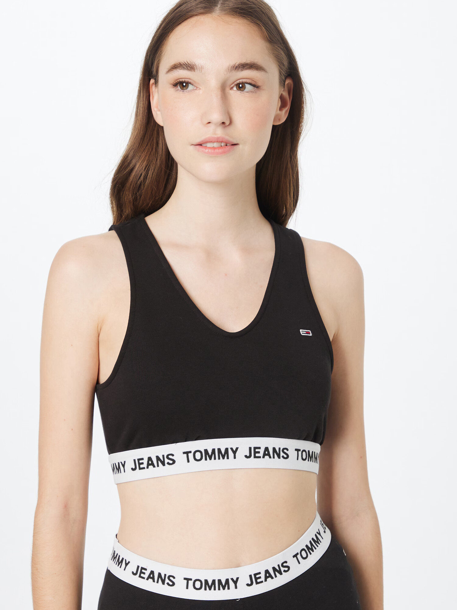 Tommy Jeans Top rdeča / črna / bela - Pepit.si