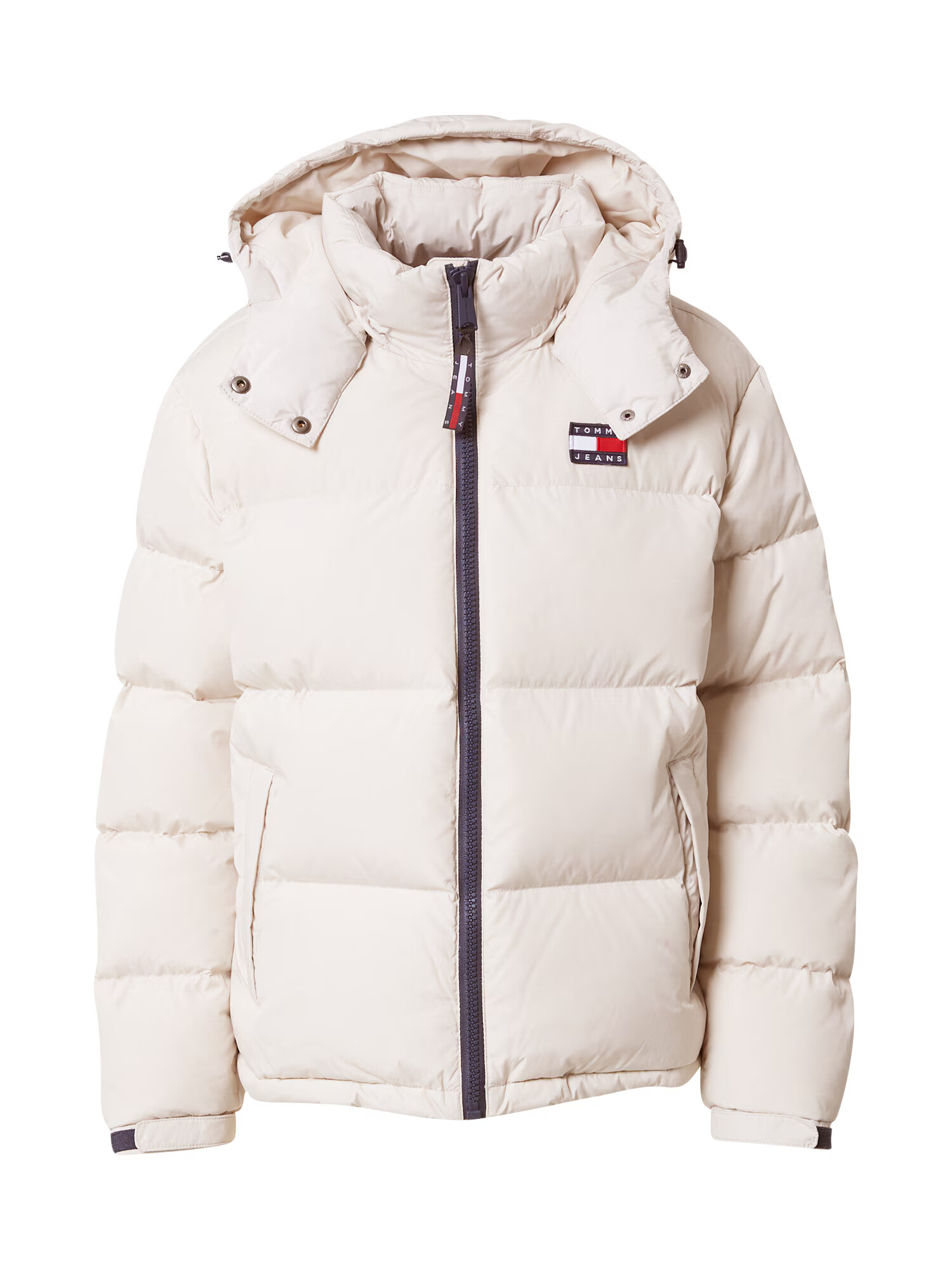 Tommy Jeans Zimska jakna 'Alaska' bež / mornarska / rdeča / bela - Pepit.si