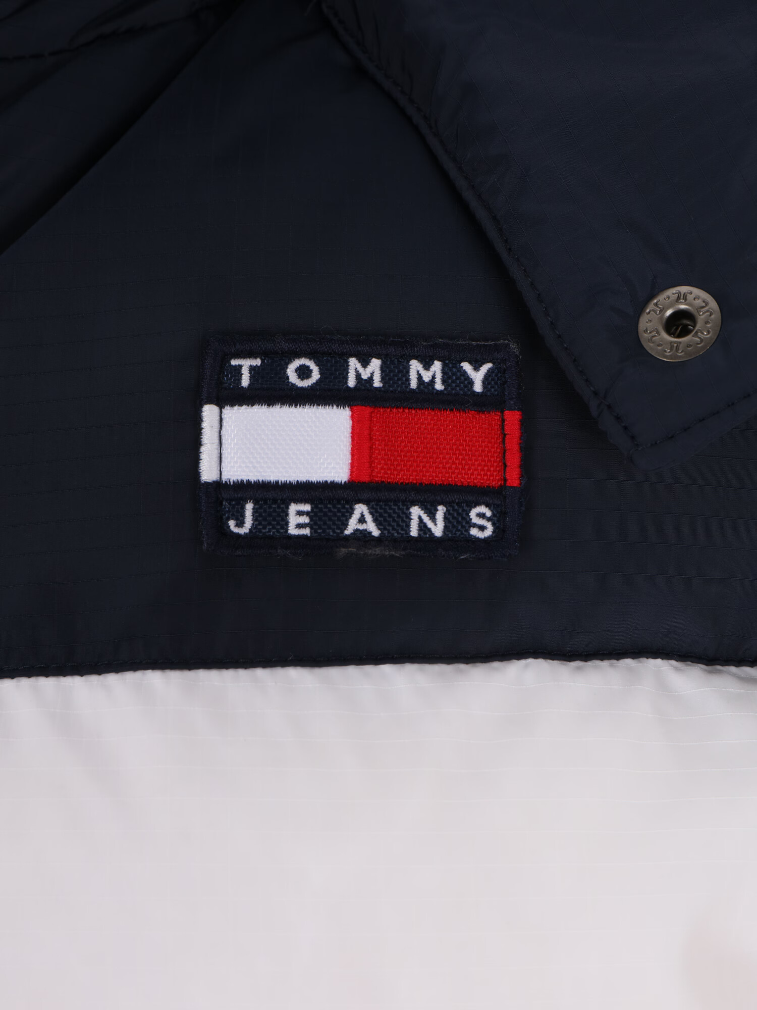 Tommy Jeans Zimska jakna 'ALASKA' mornarska / rdeča / bela - Pepit.si